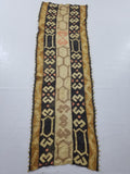 Vintage African Kuba Cloth Raffia Appliqué Tribal Textile Runner 188x58cm
