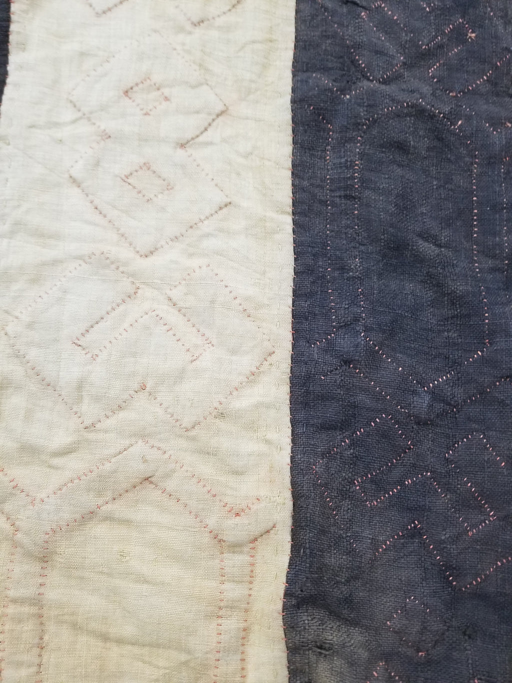 Vintage African Kuba Cloth Raffia Appliqué Tribal Textile Runner 188x58cm