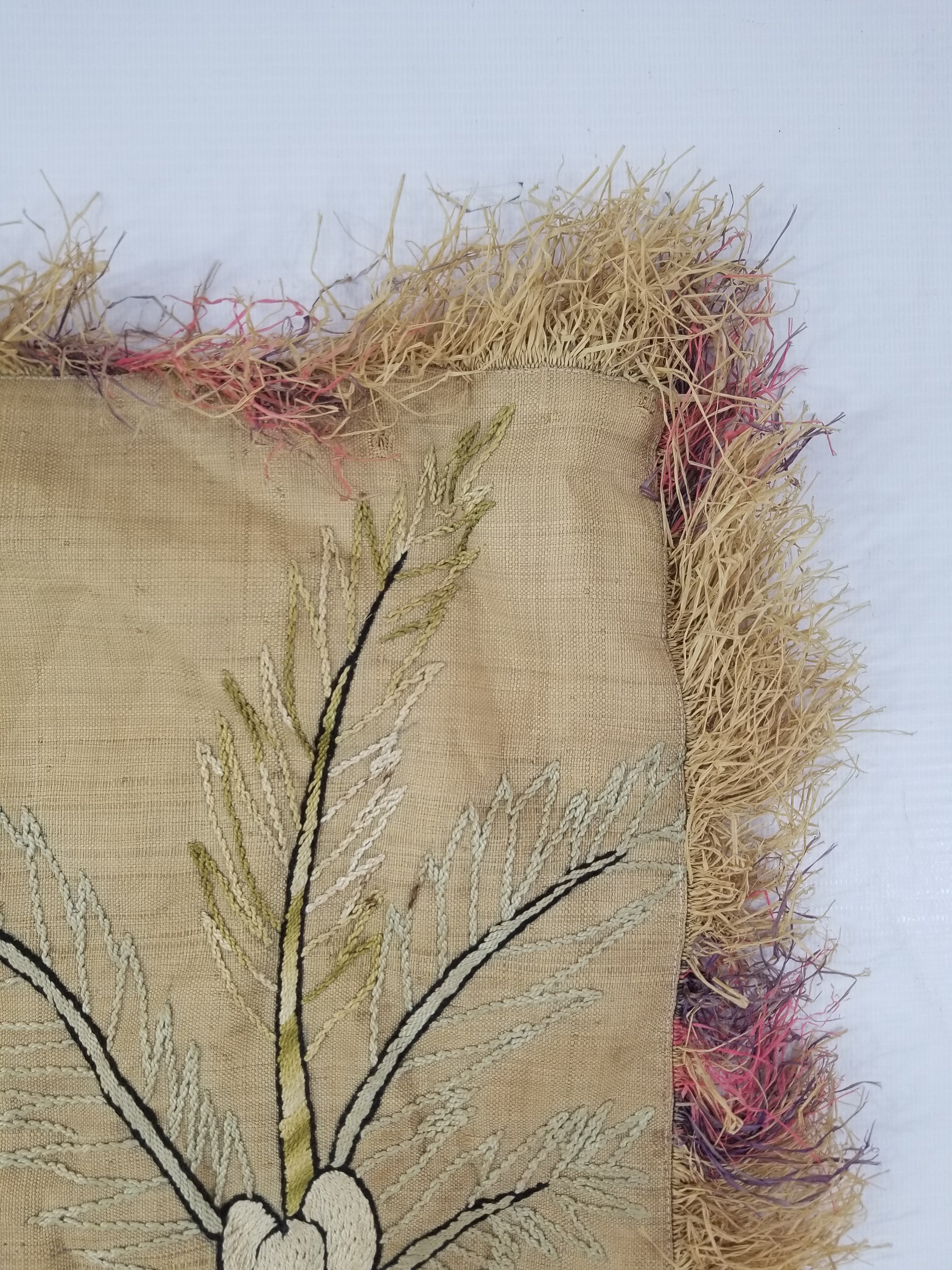 Vintage Egyptian Embroidered Palm Tree Crescent Moon Wall Hanging  62x49cm