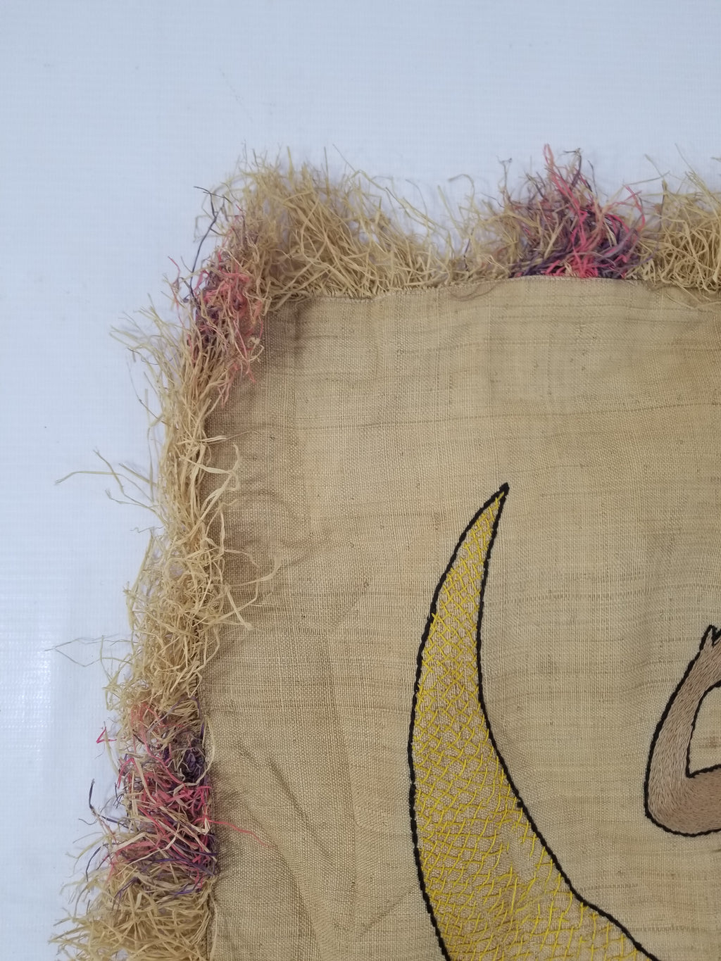 Vintage Egyptian Embroidered Palm Tree Crescent Moon Wall Hanging  62x49cm