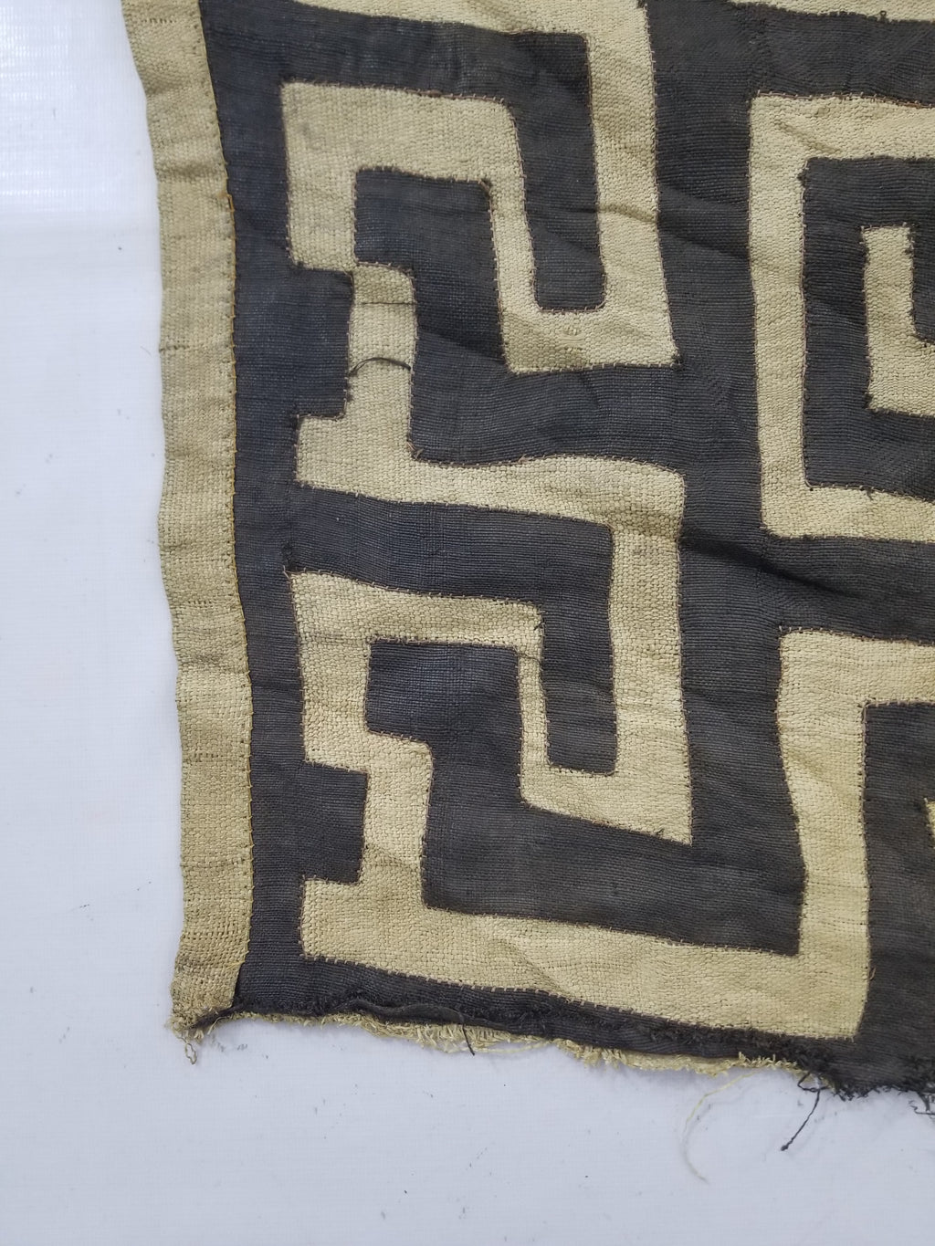 Vintage African Kuba Cloth Raffia Appliqué Tribal Textile Runner 250x64cm