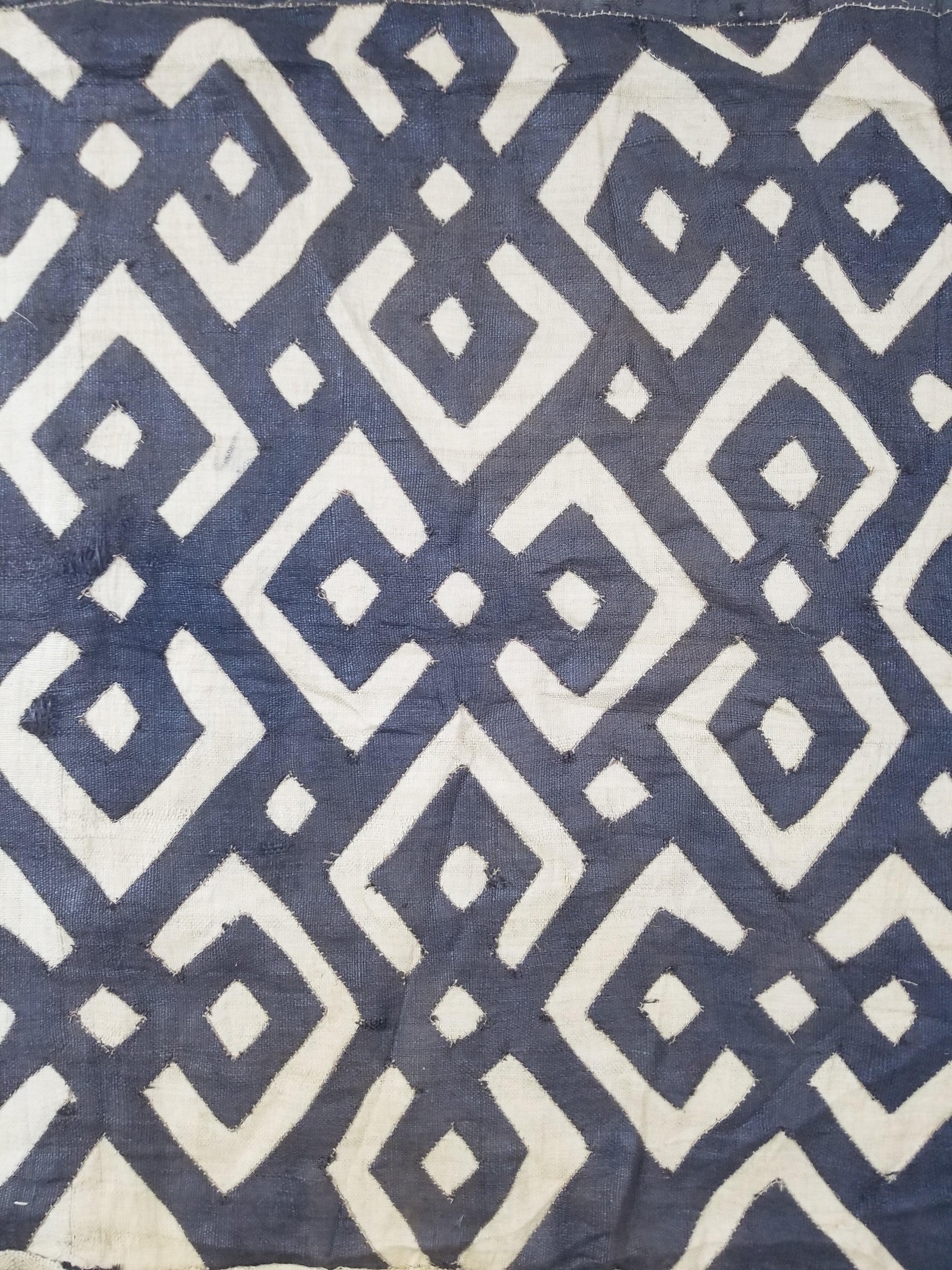 Vintage African Kuba Cloth Raffia Appliqué Tribal Textile Runner 250x64cm