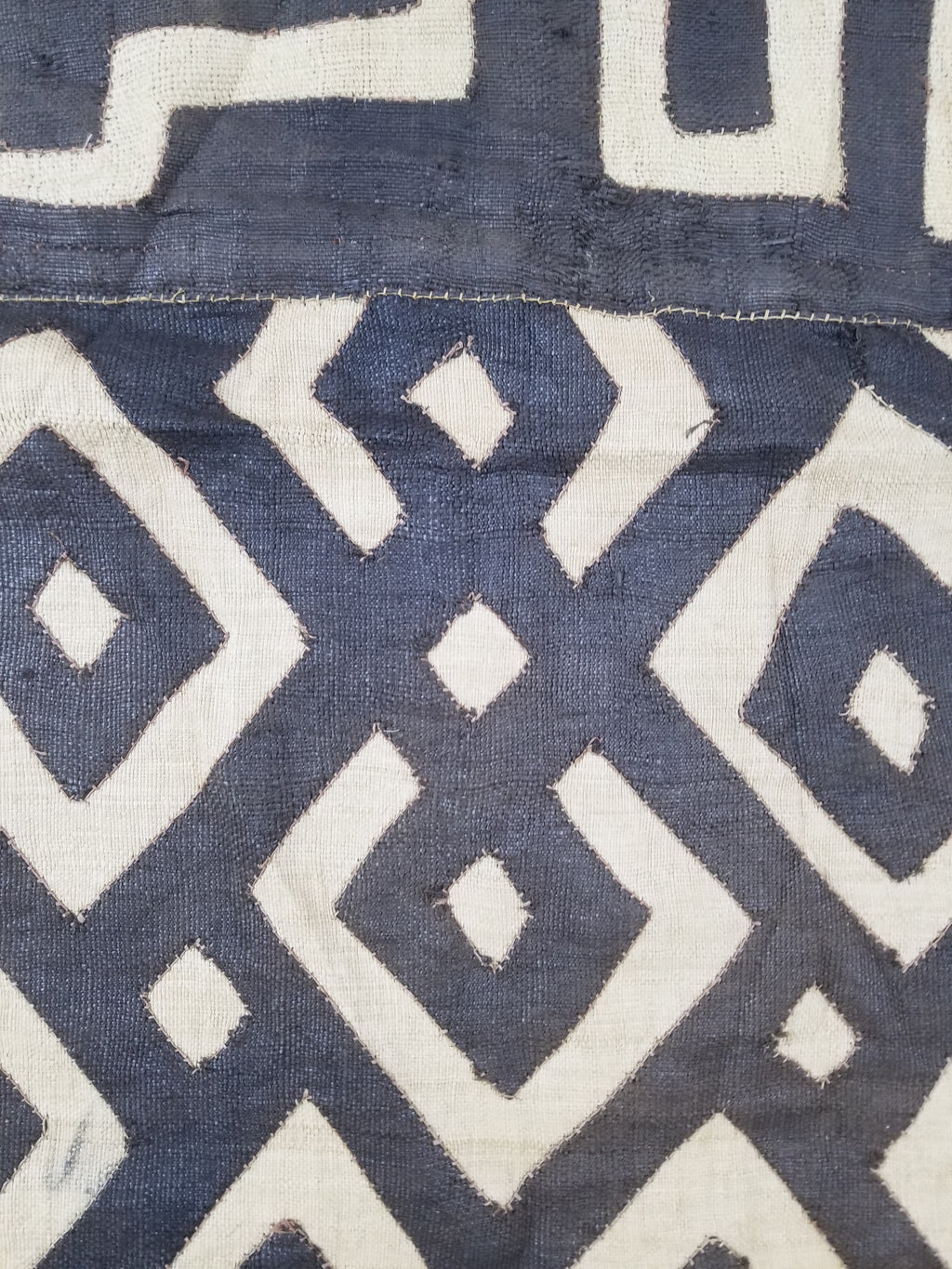 Vintage African Kuba Cloth Raffia Appliqué Tribal Textile Runner 250x64cm