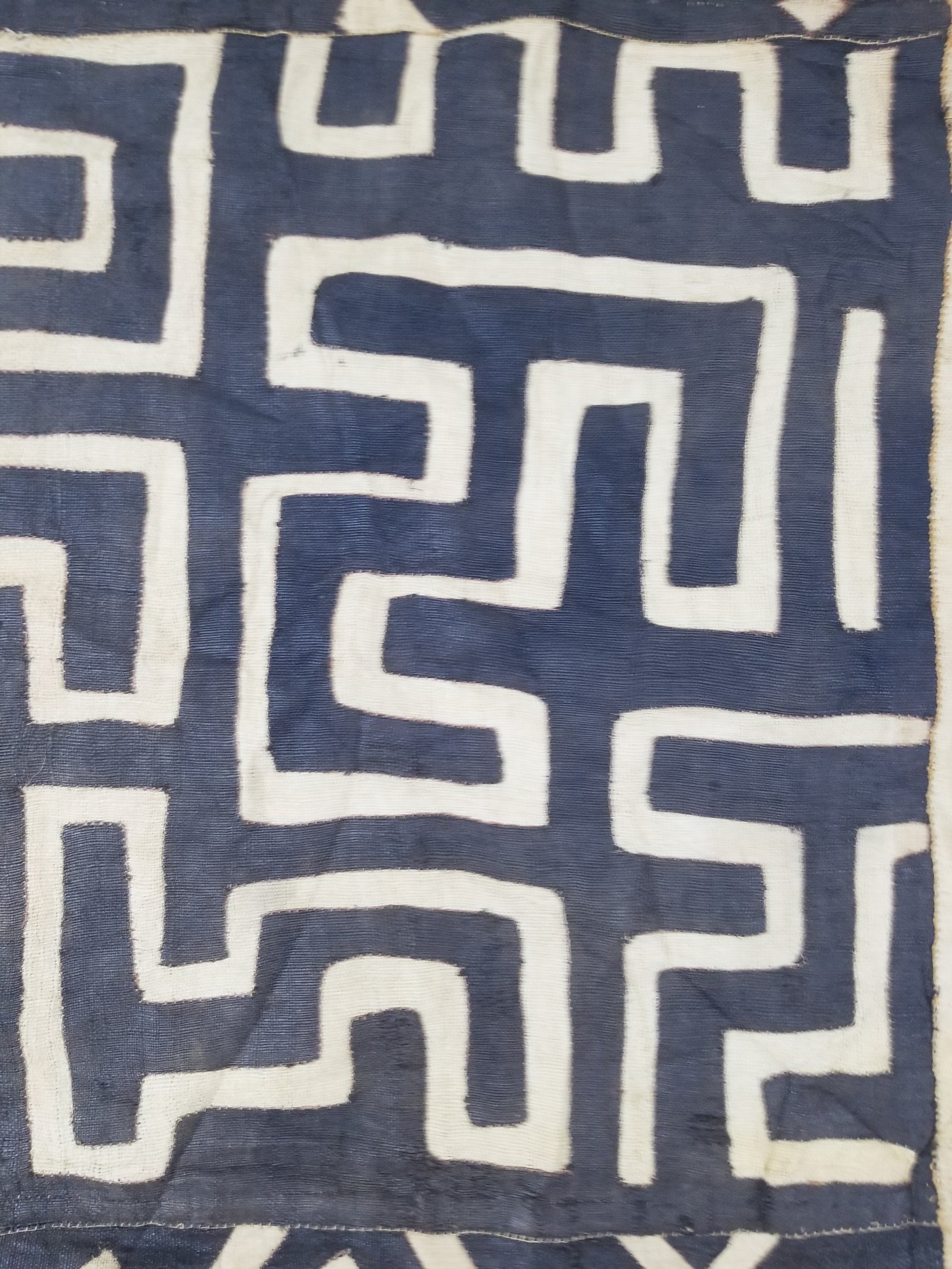 Vintage African Kuba Cloth Raffia Appliqué Tribal Textile Runner 250x64cm