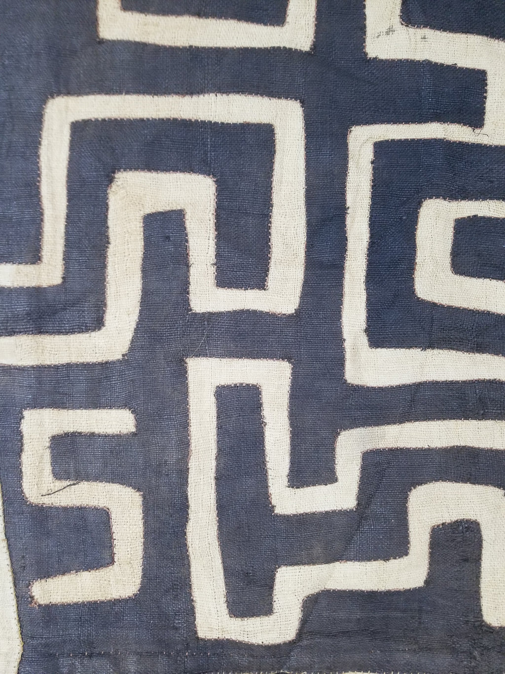 Vintage African Kuba Cloth Raffia Appliqué Tribal Textile Runner 250x64cm
