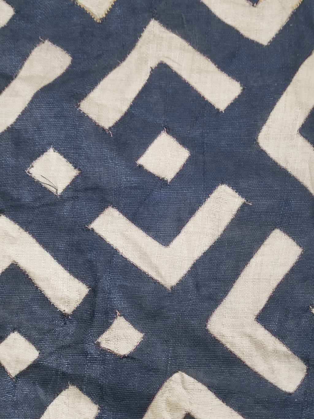 Vintage African Kuba Cloth Raffia Appliqué Tribal Textile Runner 250x64cm