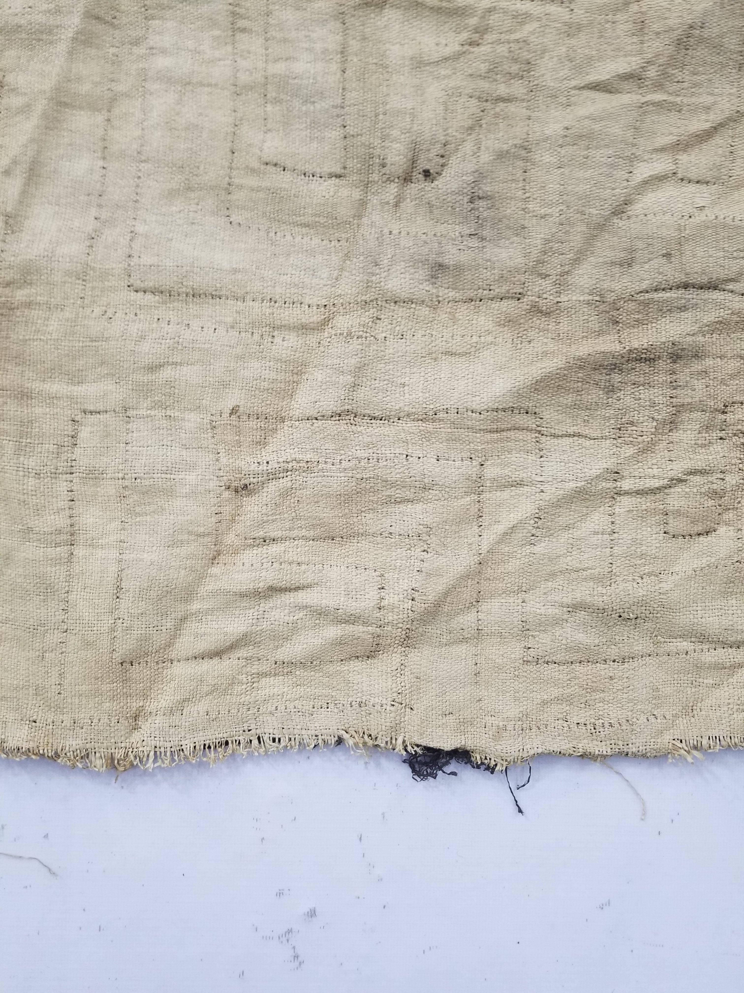 Vintage African Kuba Cloth Raffia Appliqué Tribal Textile Runner 250x64cm
