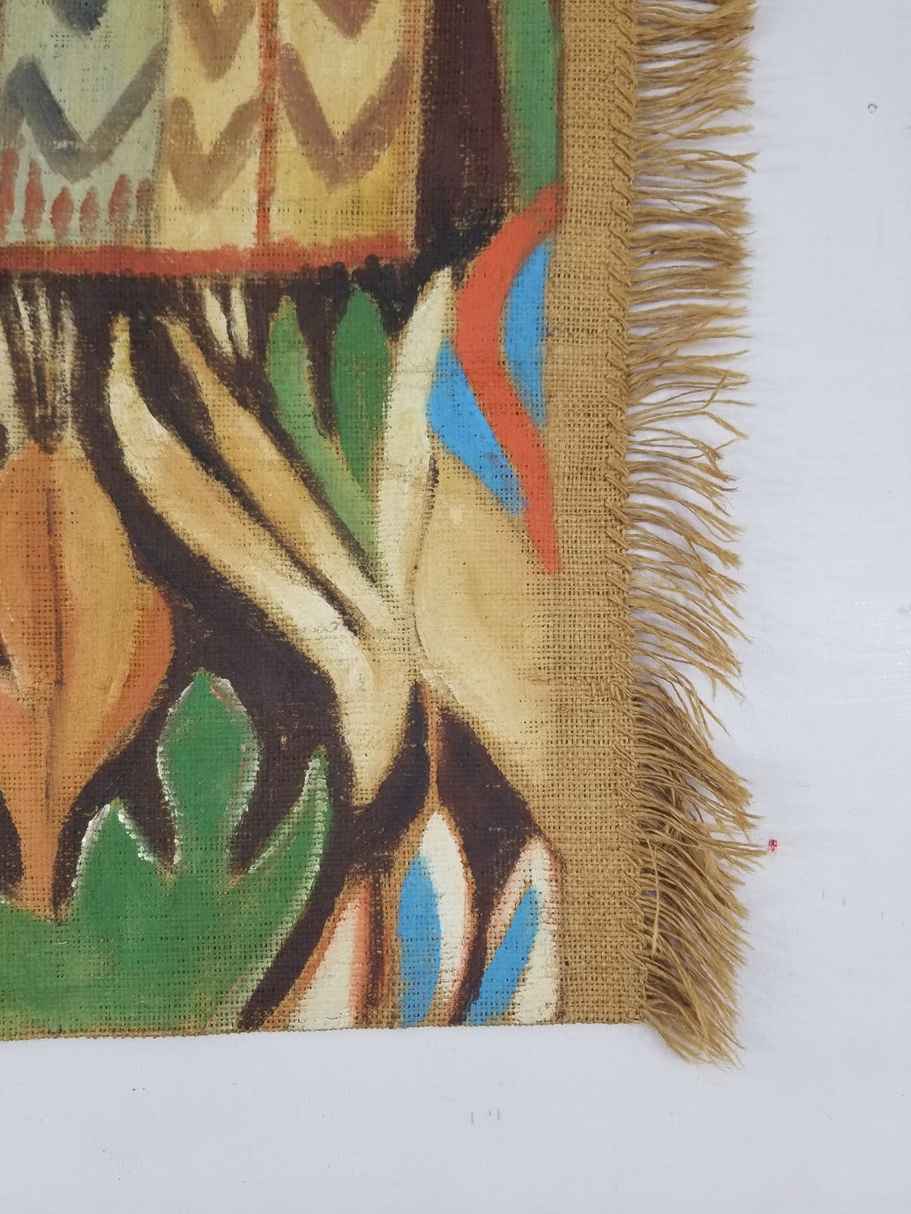 Vintage African Wise and Foolish Virgins Hand-Painted Tapestry 92x76cm