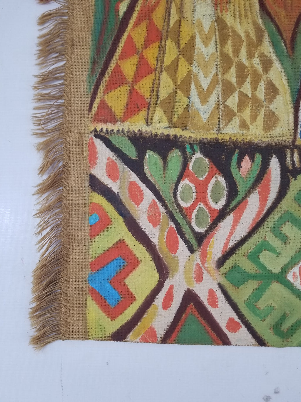 Vintage African Wise and Foolish Virgins Hand-Painted Tapestry 92x76cm