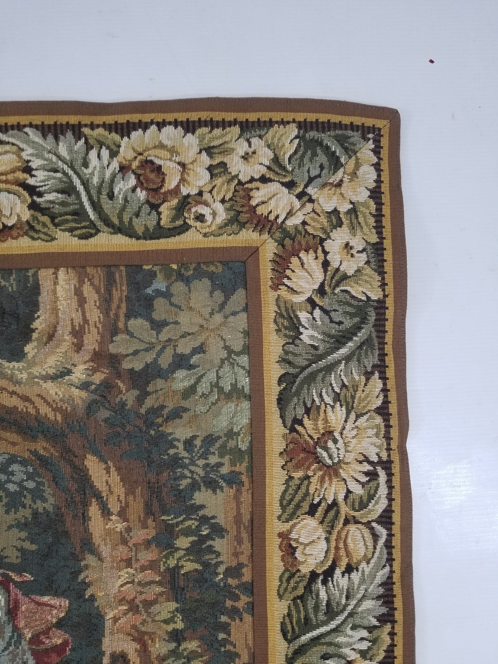 Vintage European Pictorial Hunting Scene Woven Wall Hanging Tapestry 200x108cm