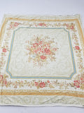 Vintage French Rose Bouquet Woven Bedspread Coverlet 205x200cm