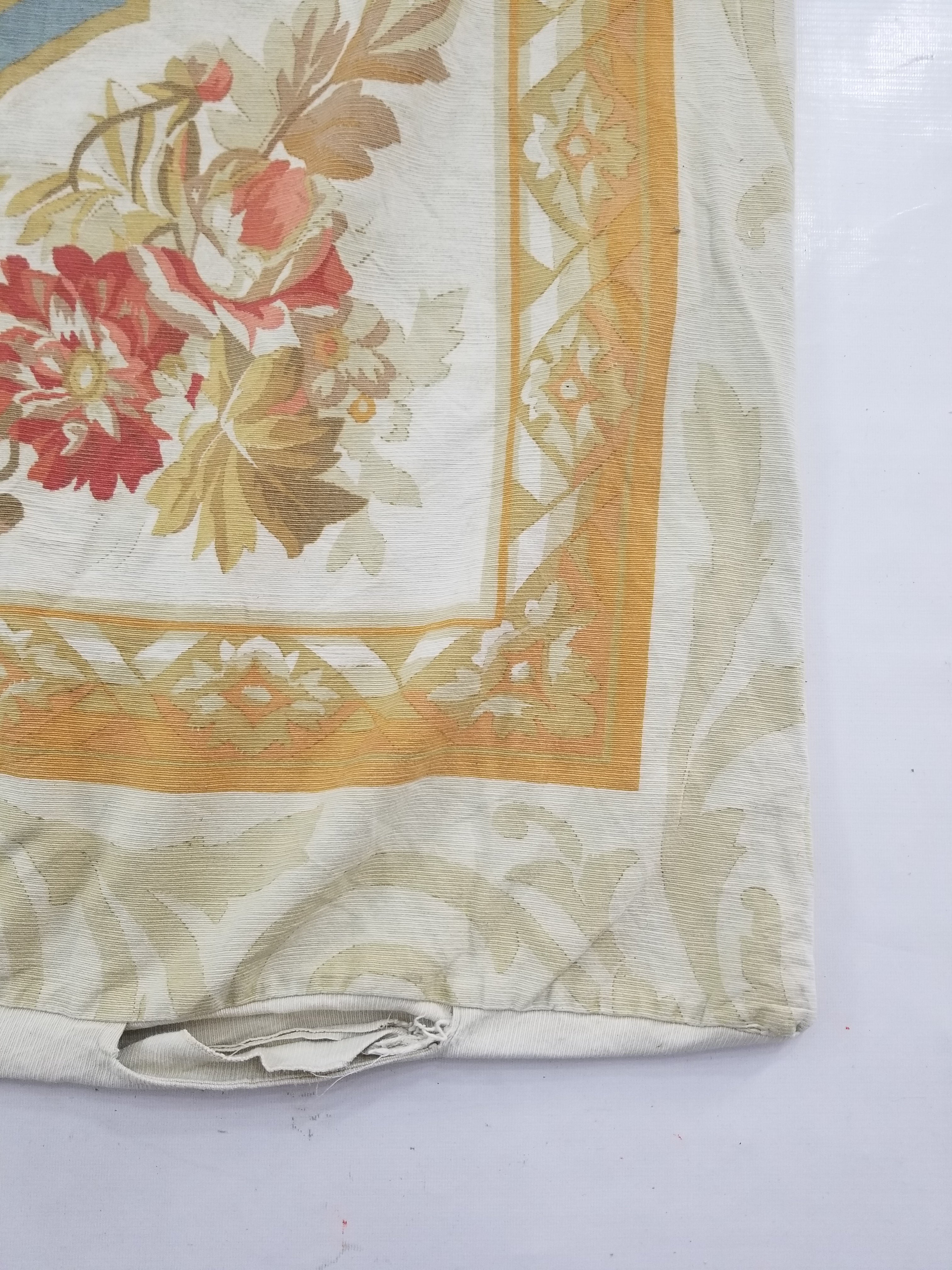 Vintage French Rose Bouquet Woven Bedspread Coverlet 205x200cm