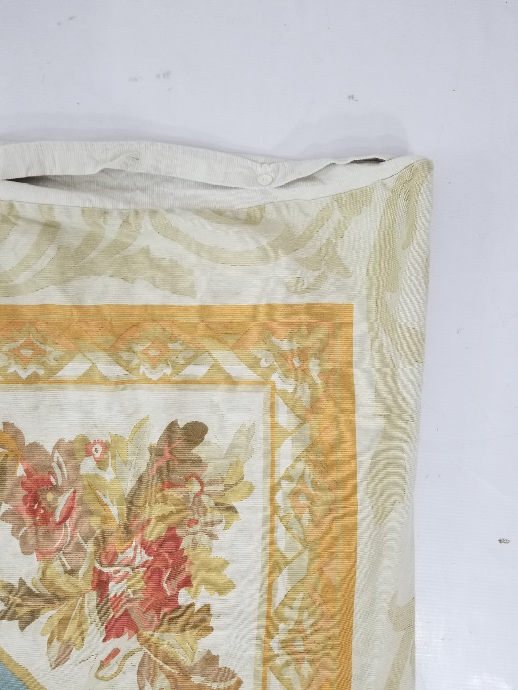 Vintage French Rose Bouquet Woven Bedspread Coverlet 205x200cm