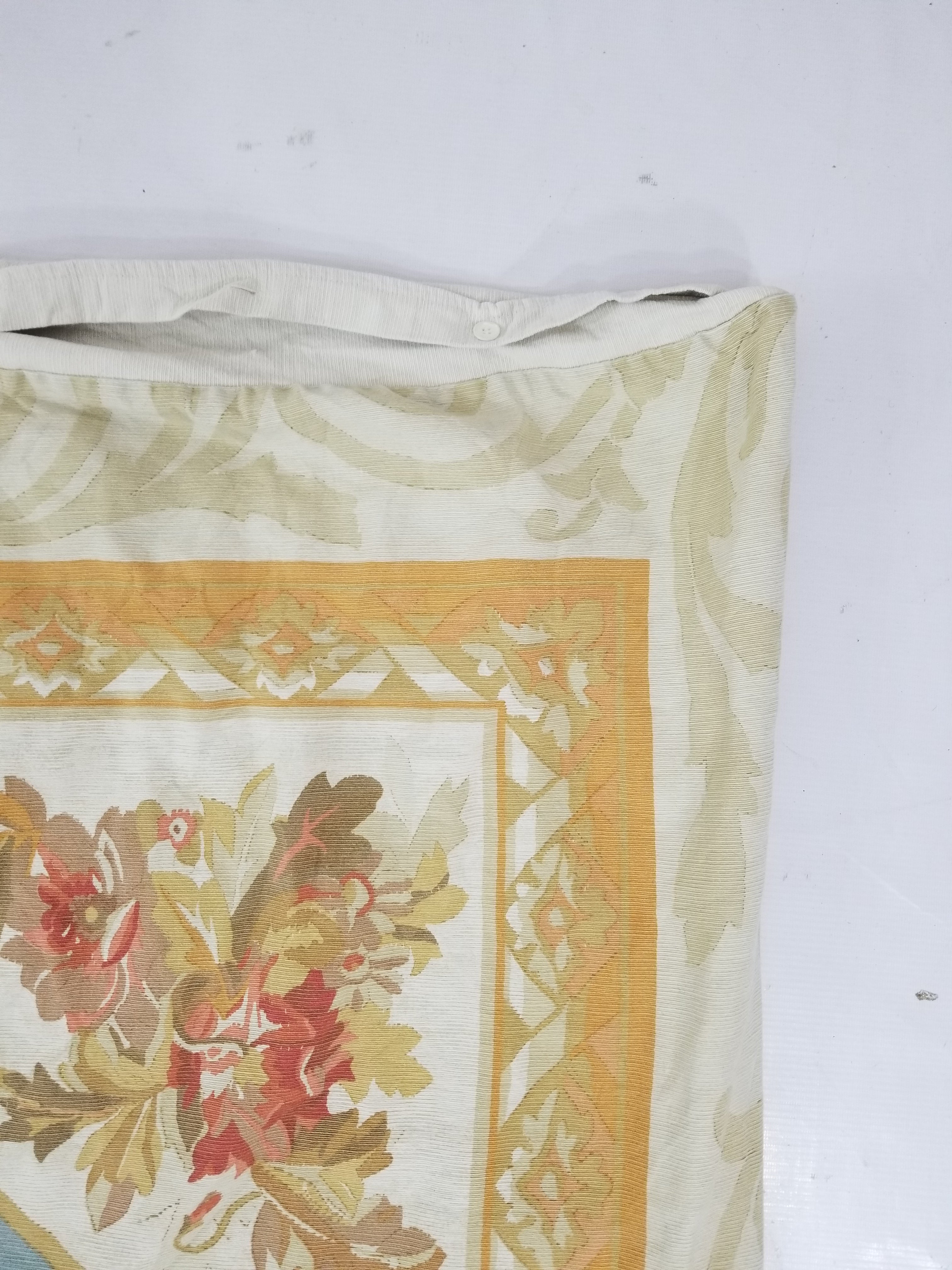 Vintage French Rose Bouquet Woven Bedspread Coverlet 205x200cm