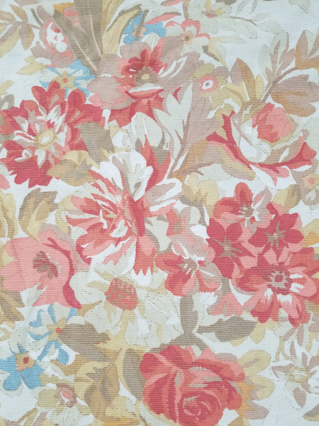 Vintage French Rose Bouquet Woven Bedspread Coverlet 205x200cm