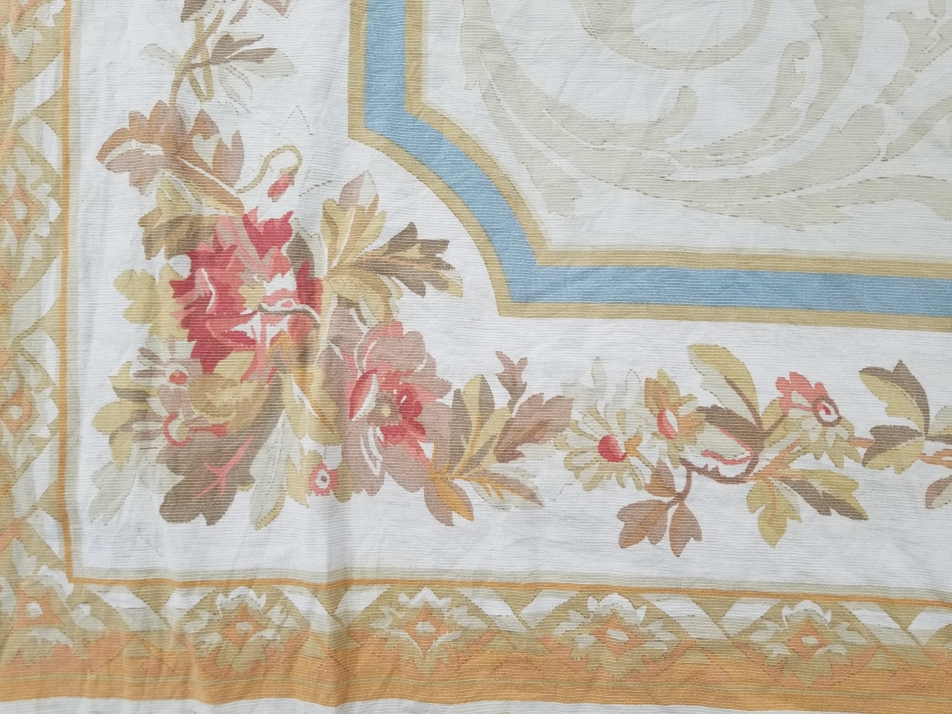 Vintage French Rose Bouquet Woven Bedspread Coverlet 205x200cm