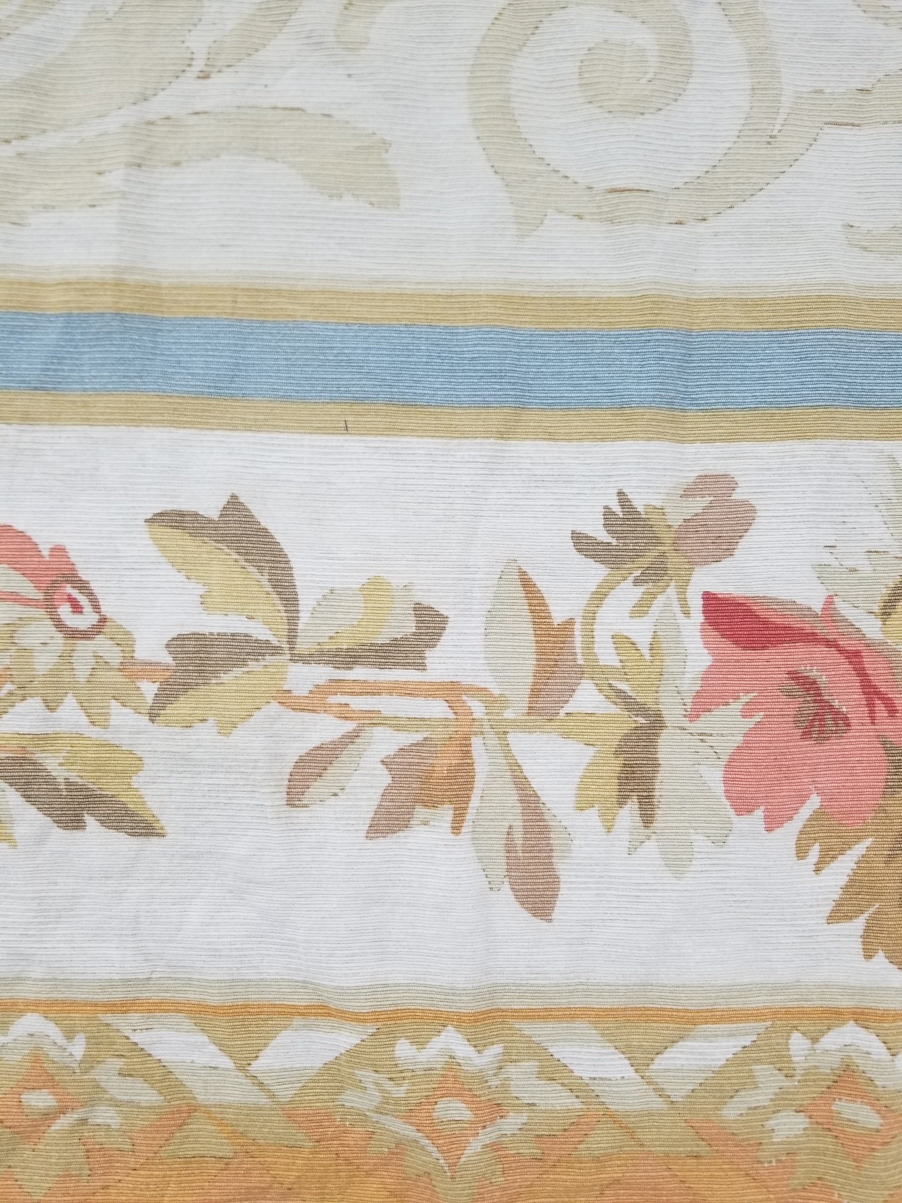 Vintage French Rose Bouquet Woven Bedspread Coverlet 205x200cm