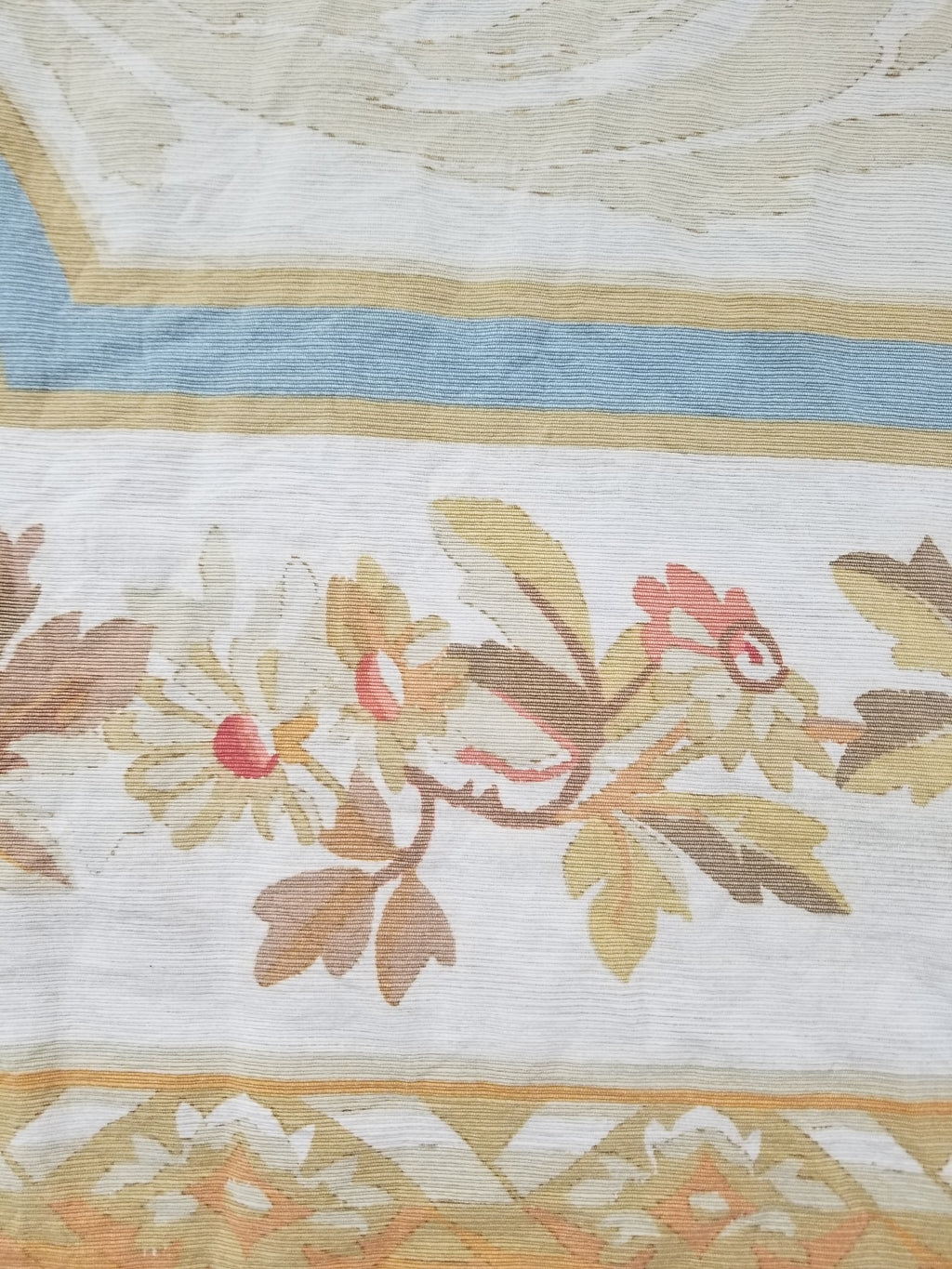 Vintage French Rose Bouquet Woven Bedspread Coverlet 205x200cm