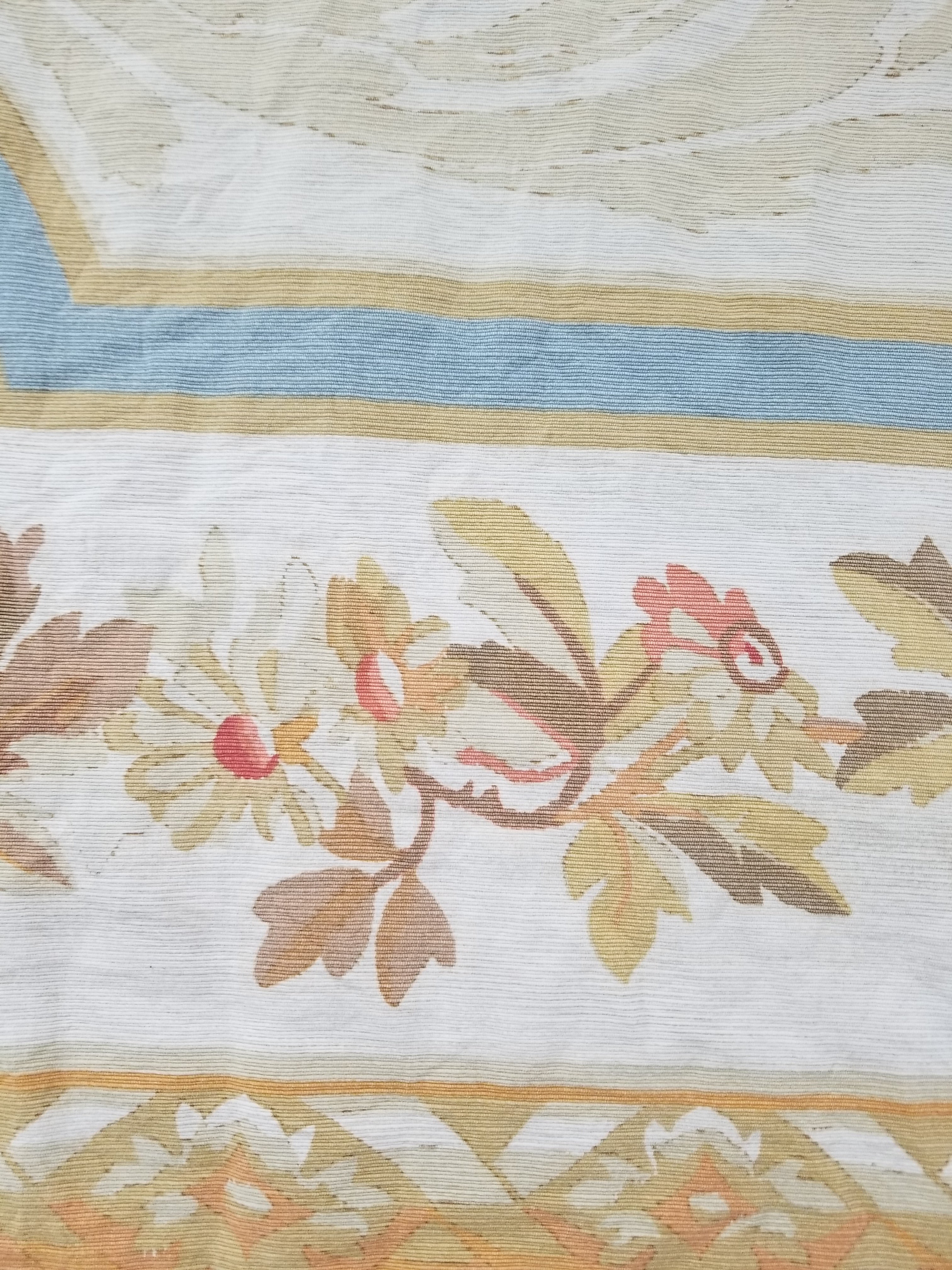 Vintage French Rose Bouquet Woven Bedspread Coverlet 205x200cm