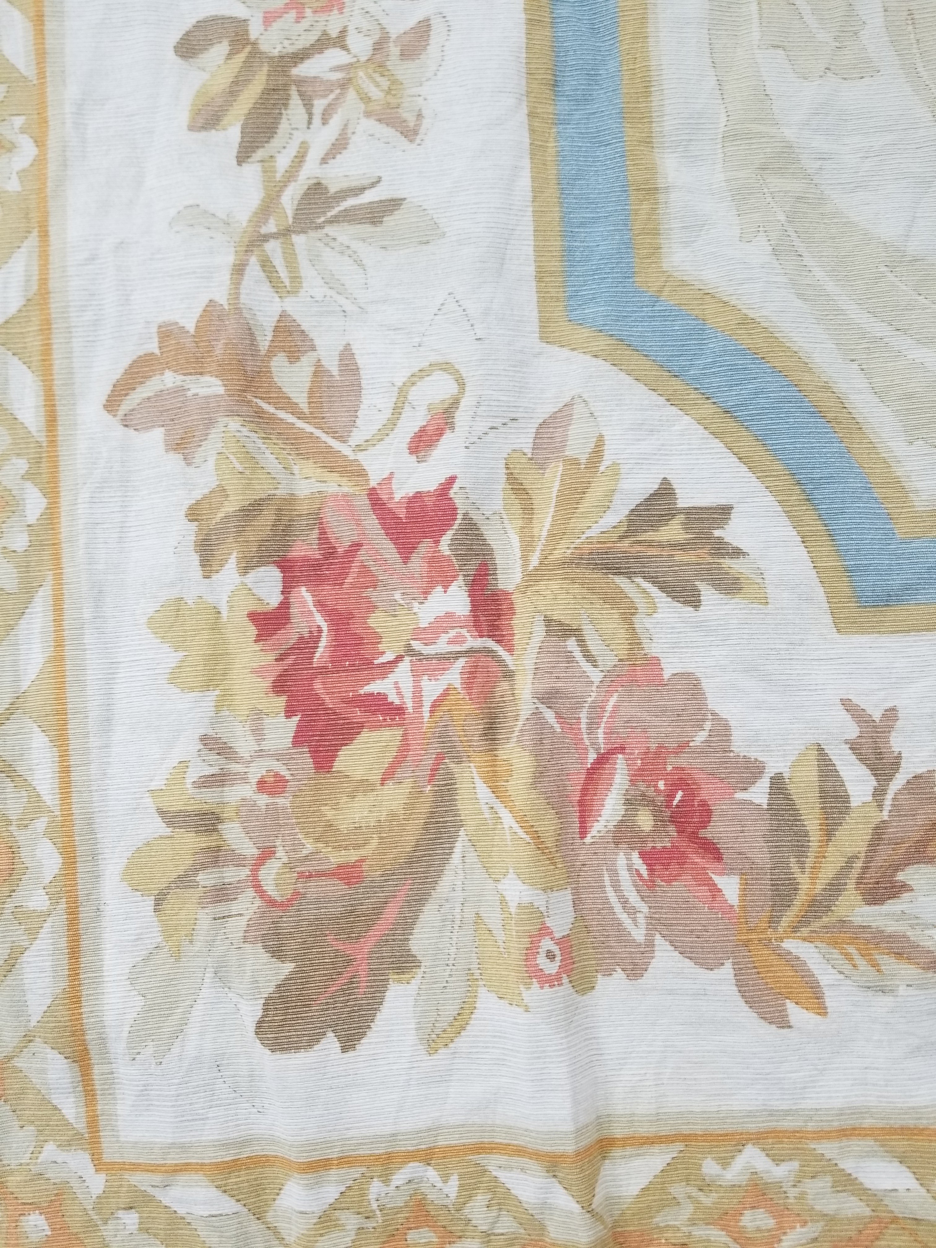 Vintage French Rose Bouquet Woven Bedspread Coverlet 205x200cm