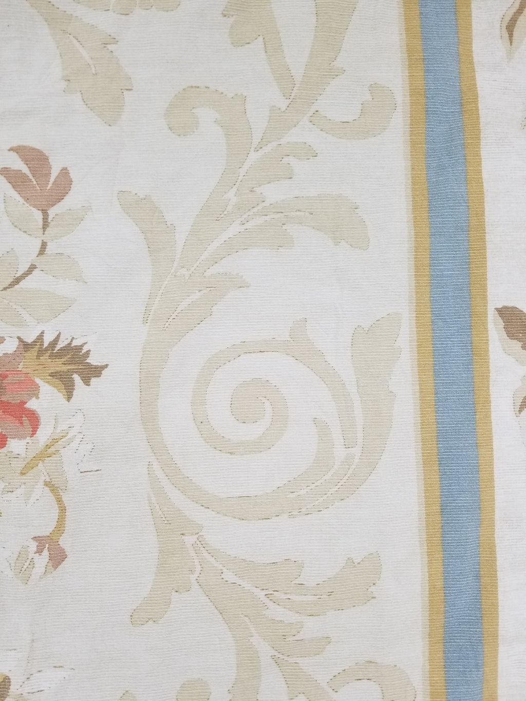 Vintage French Rose Bouquet Woven Bedspread Coverlet 205x200cm
