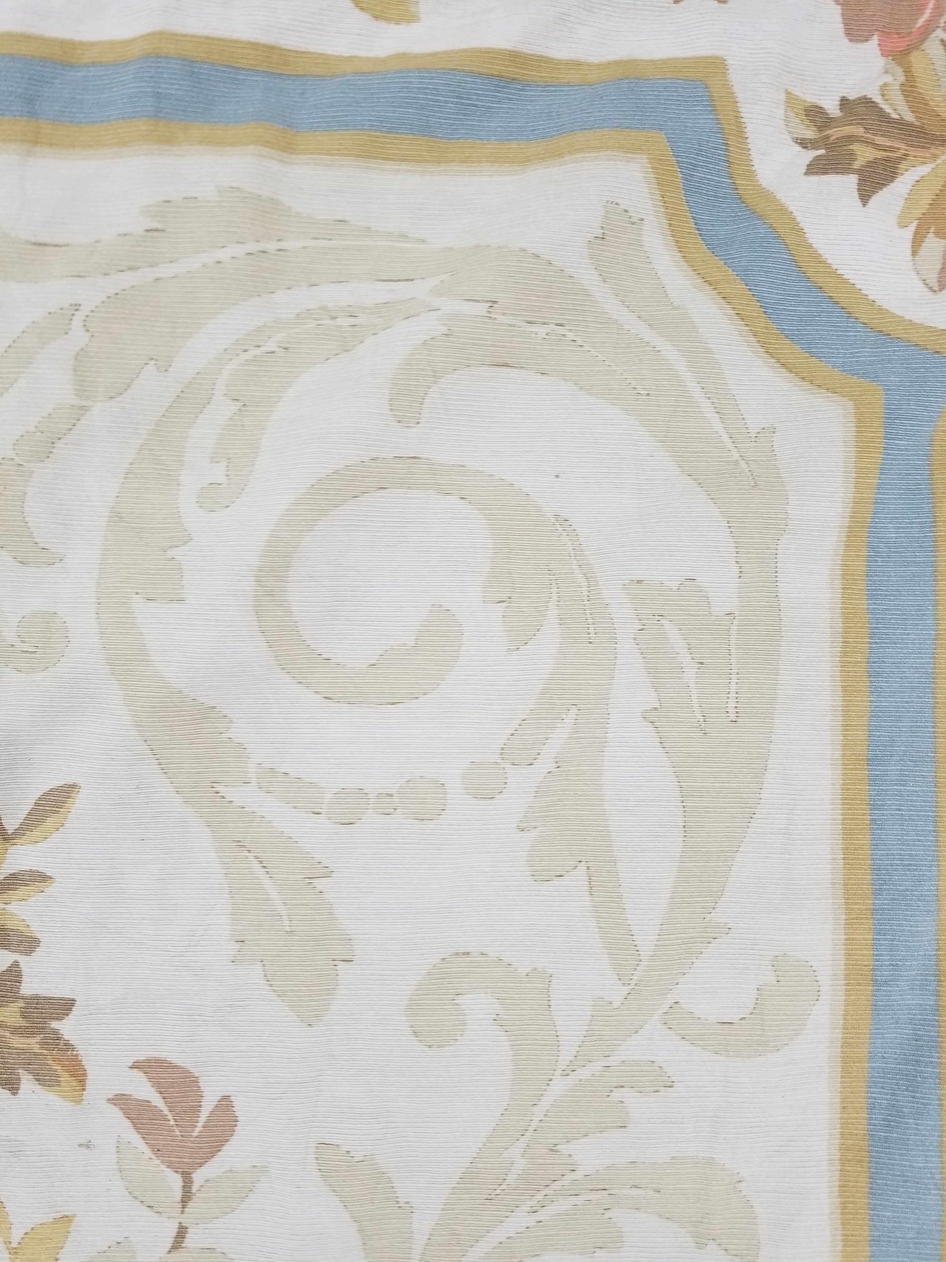 Vintage French Rose Bouquet Woven Bedspread Coverlet 205x200cm