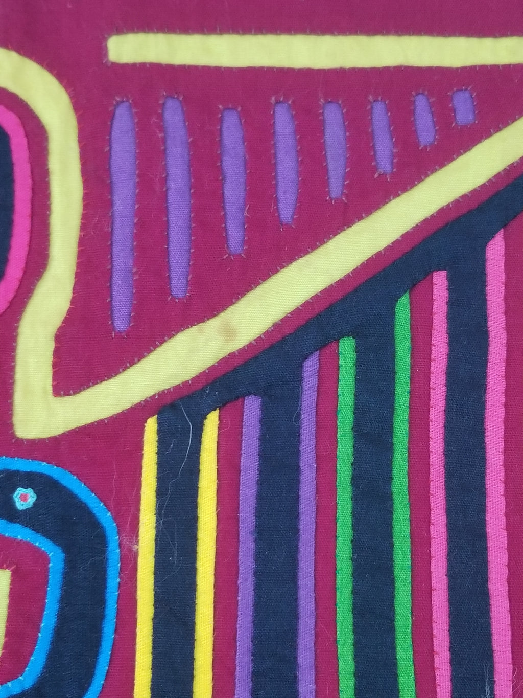 Vintage Traditional Kuna Mola Applique Work Folk Art Panel 45x34cm