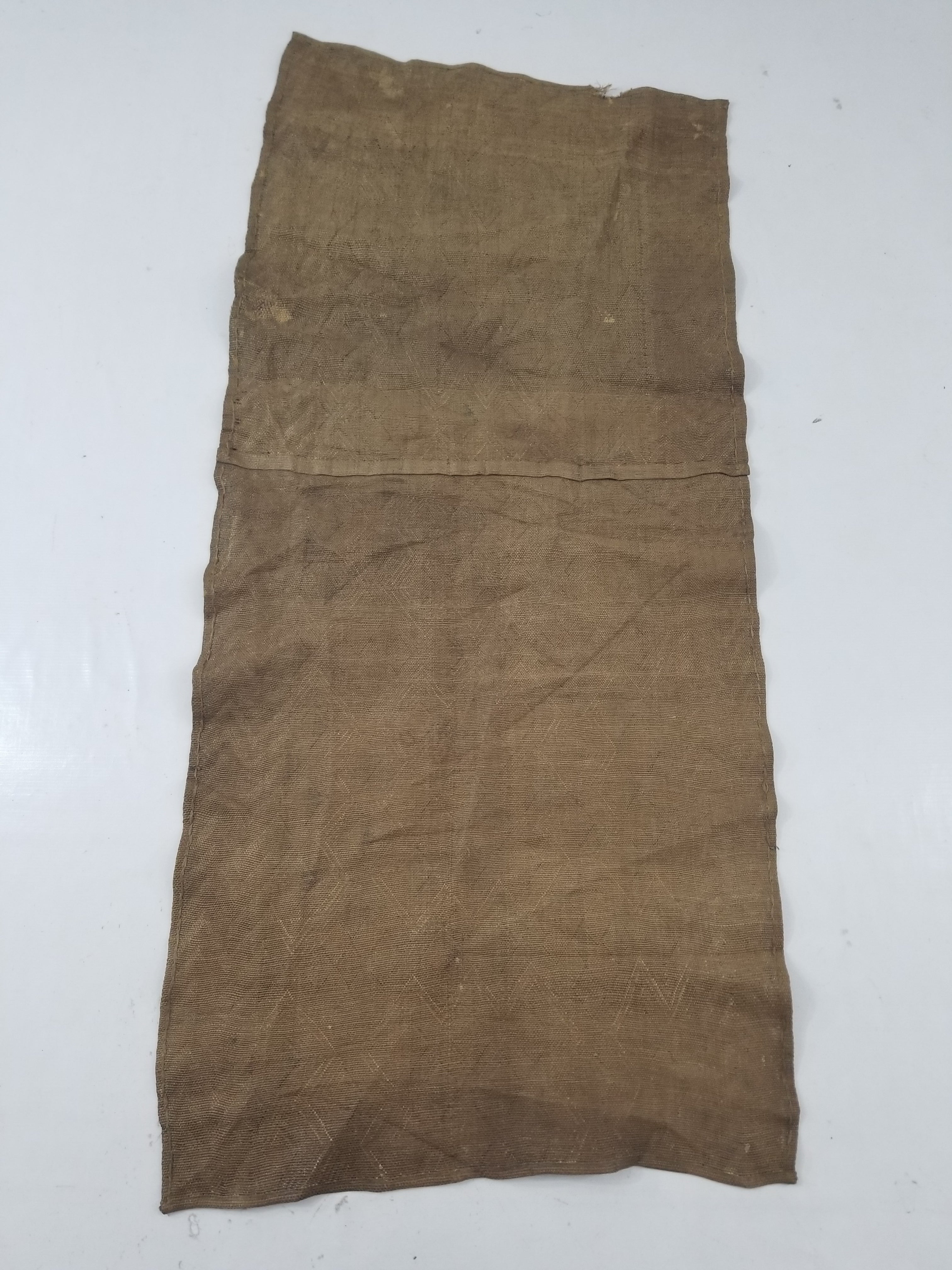 Vintage African Handwoven Kuba Cloth Raffia Textile Panel 145x65cm