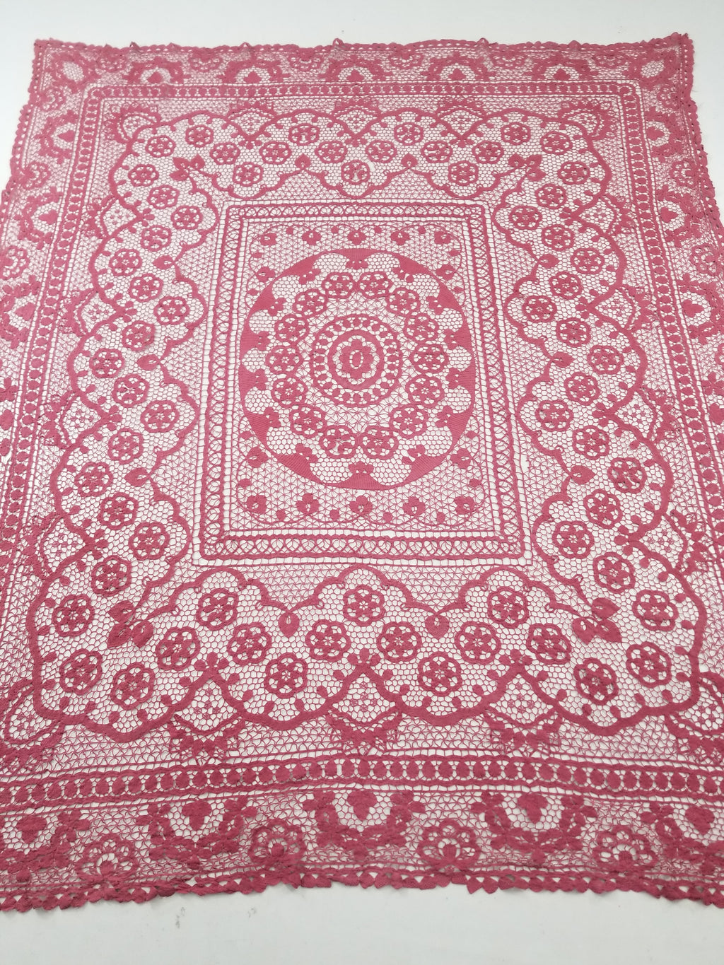 Vintage Italian Point De Venice Needle Lace Tablecloth 235x205cm