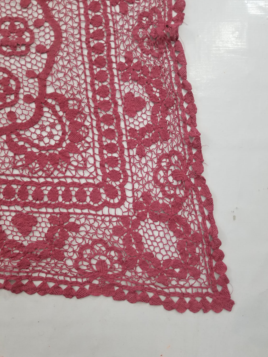 Vintage Italian Point De Venice Needle Lace Tablecloth 235x205cm