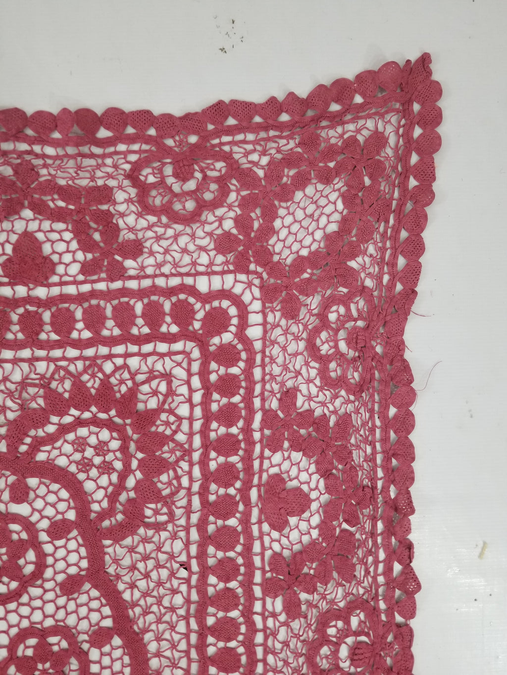 Vintage Italian Point De Venice Needle Lace Tablecloth 235x205cm