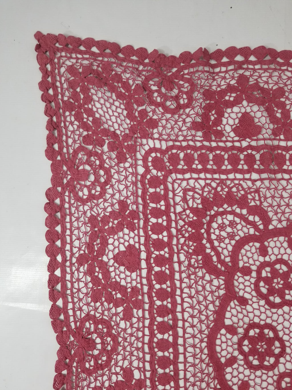 Vintage Italian Point De Venice Needle Lace Tablecloth 235x205cm