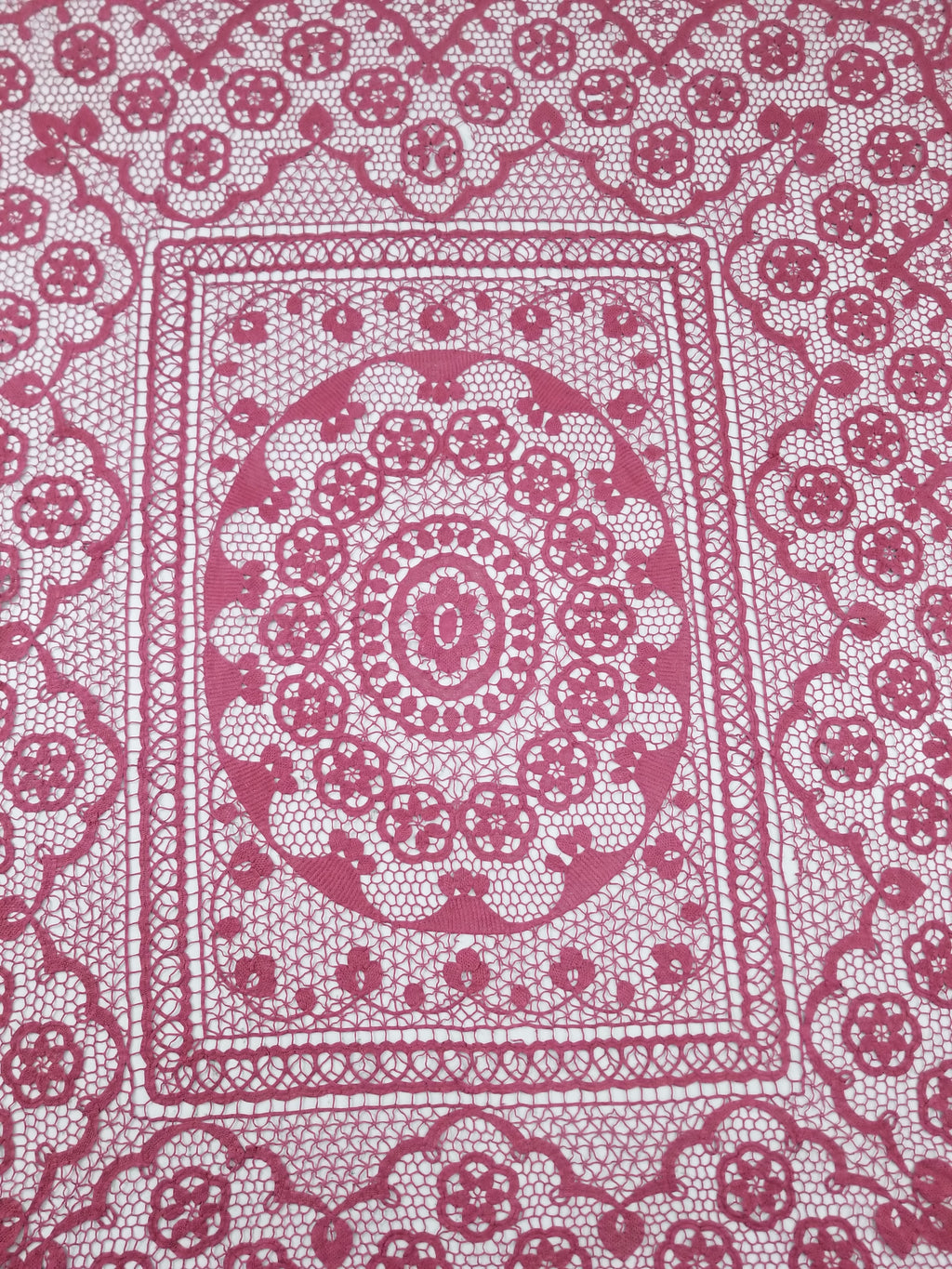 Vintage Italian Point De Venice Needle Lace Tablecloth 235x205cm