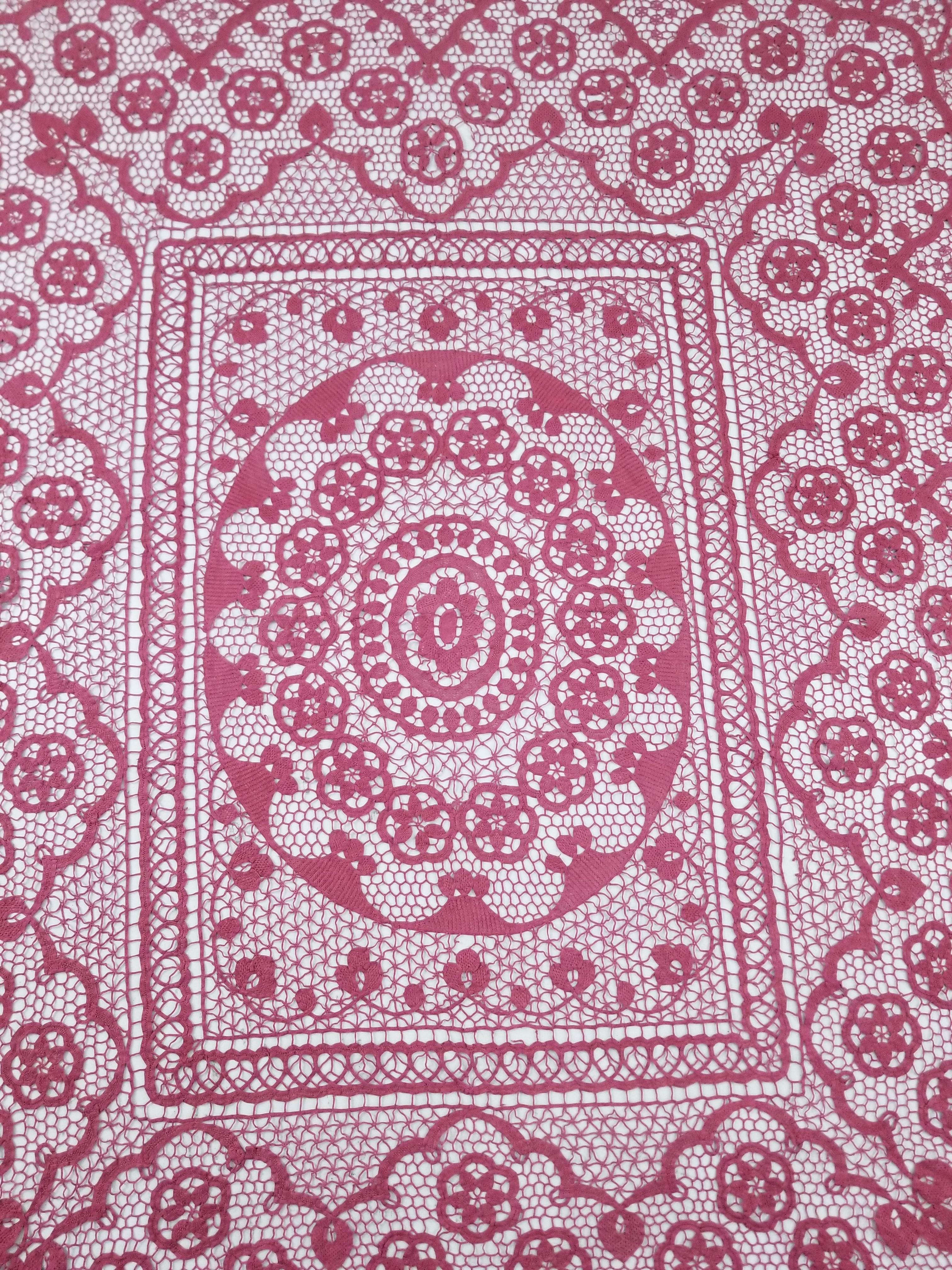 Vintage Italian Point De Venice Needle Lace Tablecloth 235x205cm