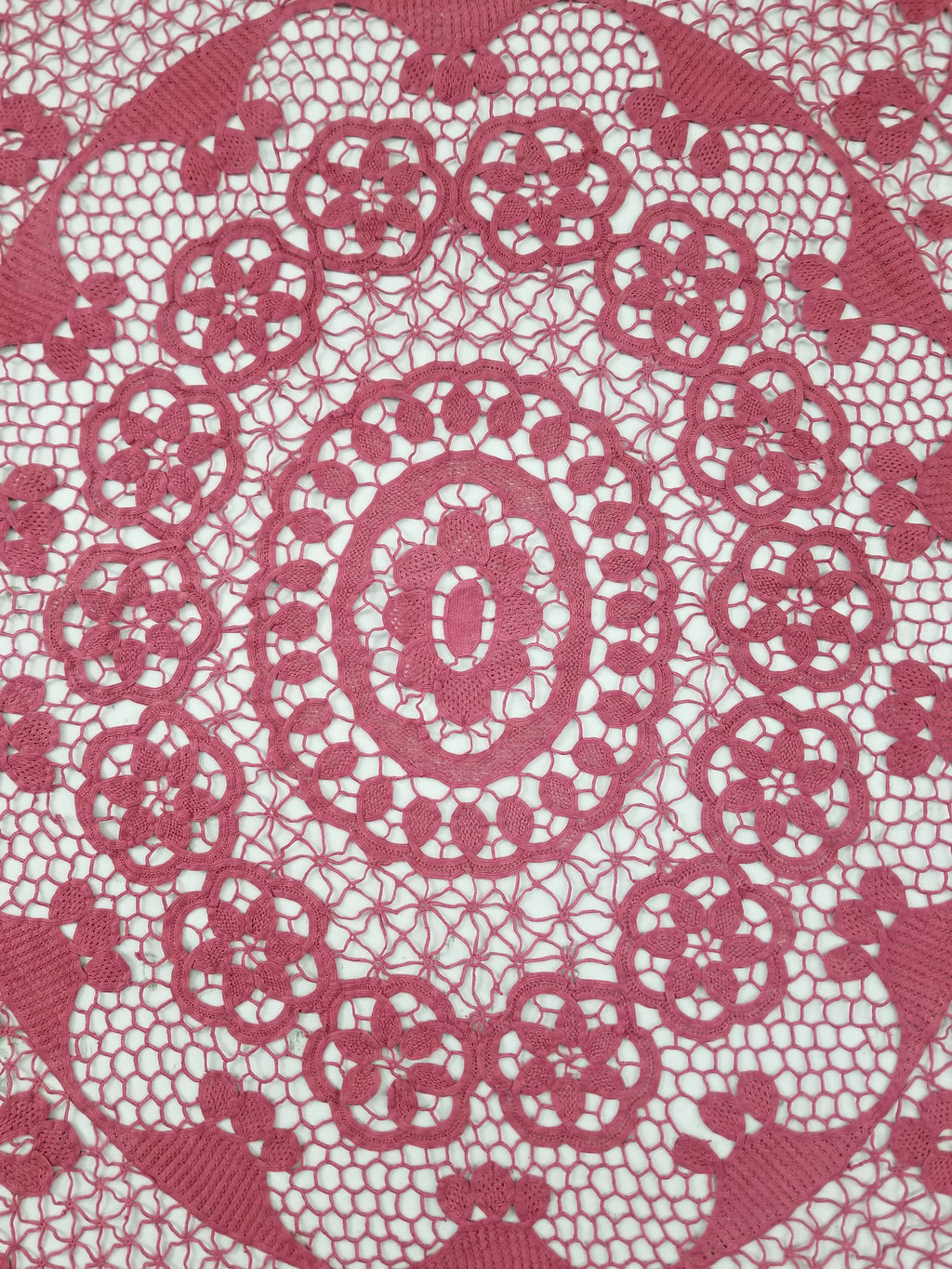 Vintage Italian Point De Venice Needle Lace Tablecloth 235x205cm