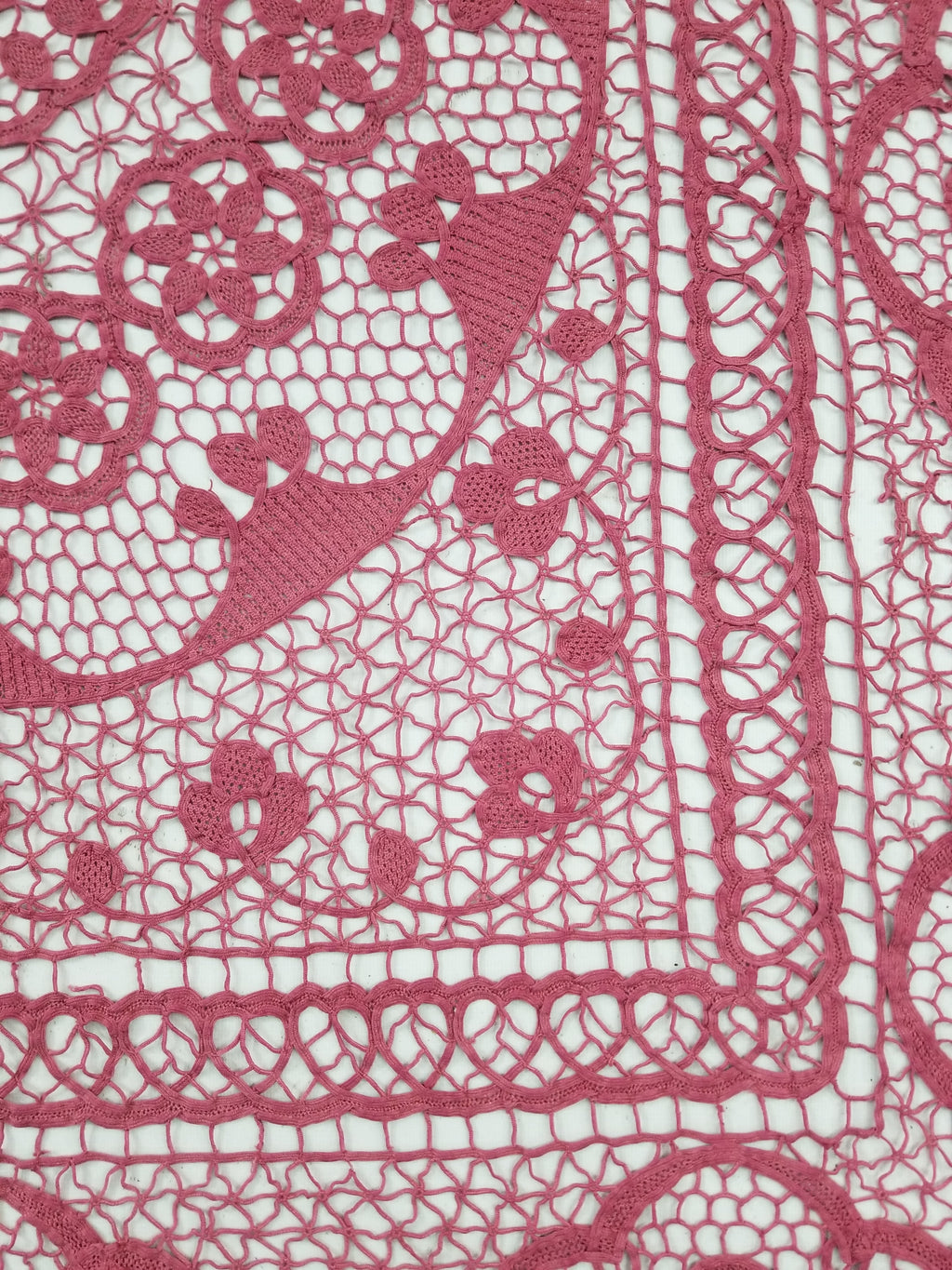 Vintage Italian Point De Venice Needle Lace Tablecloth 235x205cm
