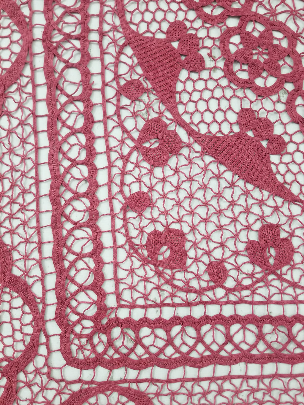 Vintage Italian Point De Venice Needle Lace Tablecloth 235x205cm