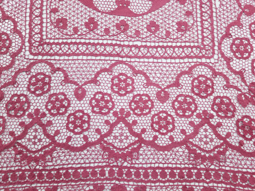 Vintage Italian Point De Venice Needle Lace Tablecloth 235x205cm