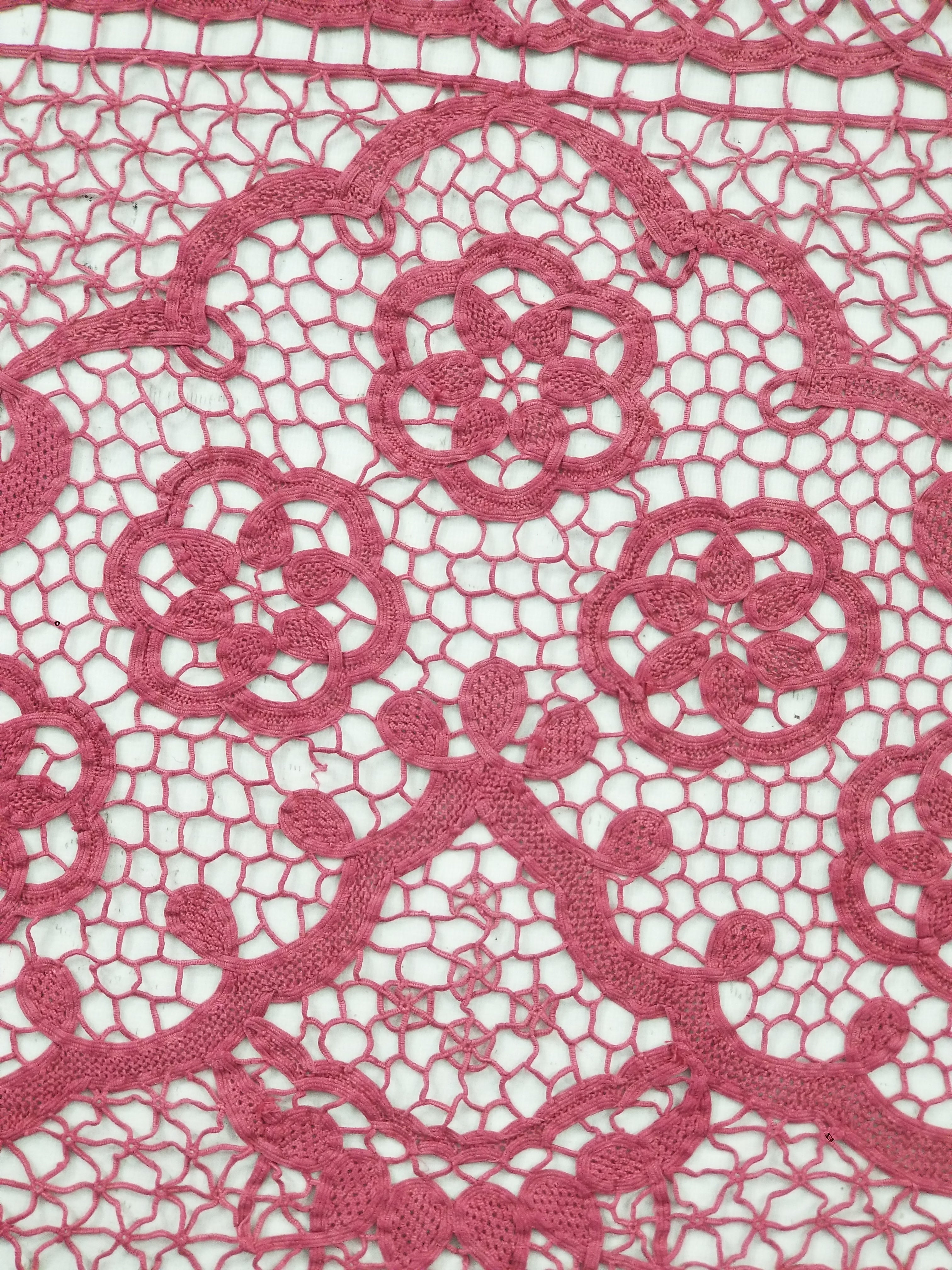 Vintage Italian Point De Venice Needle Lace Tablecloth 235x205cm