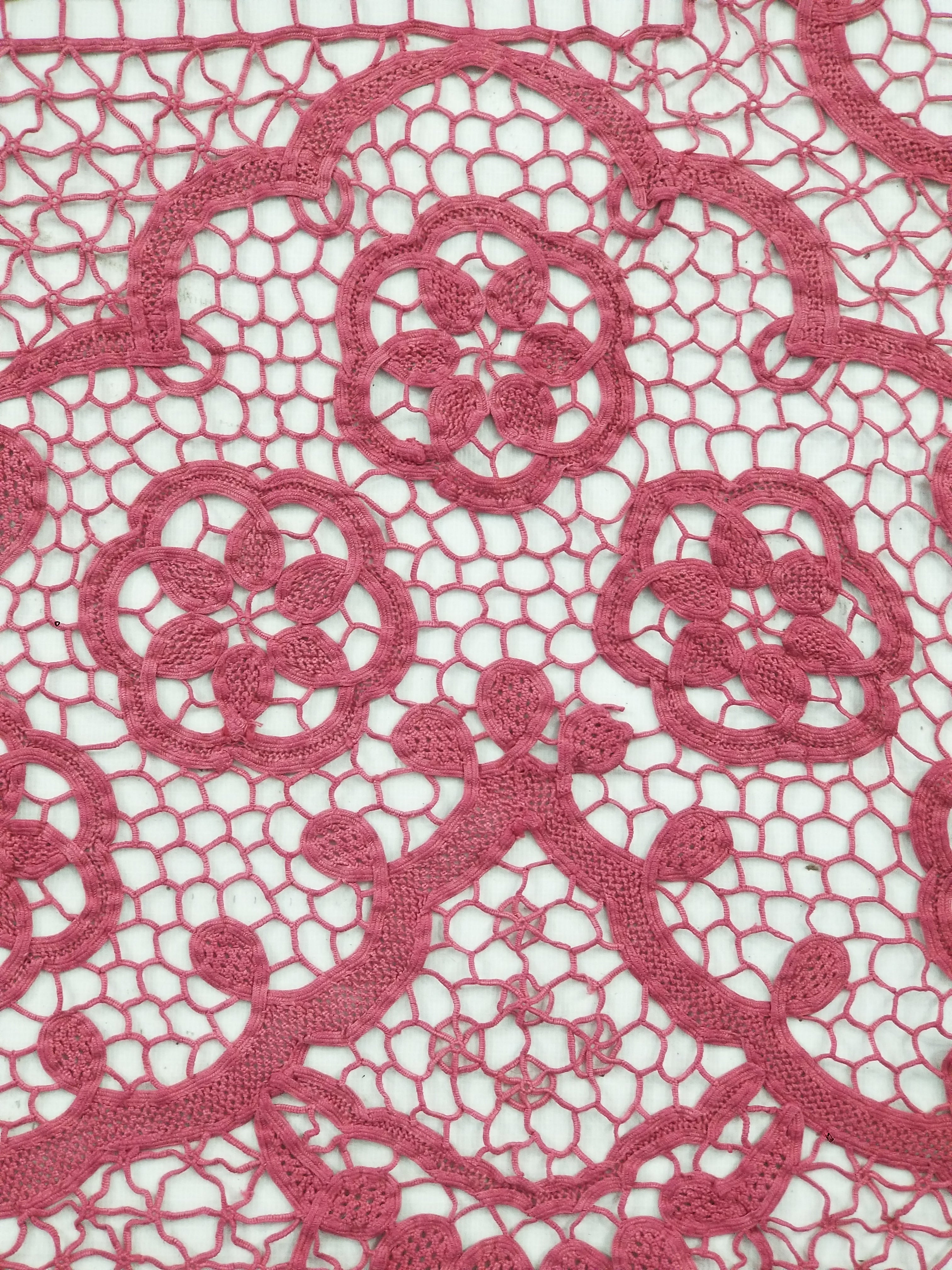 Vintage Italian Point De Venice Needle Lace Tablecloth 235x205cm