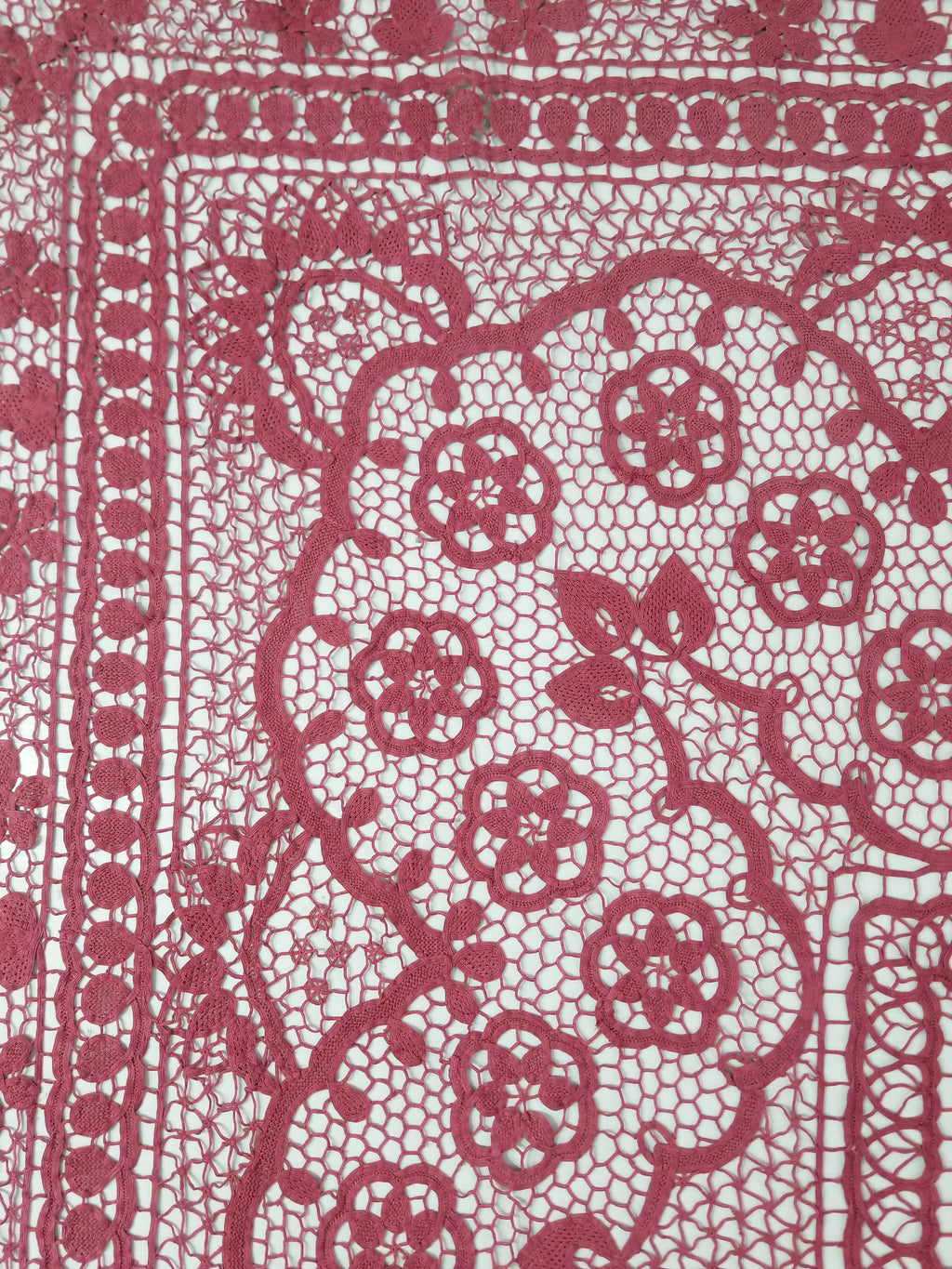 Vintage Italian Point De Venice Needle Lace Tablecloth 235x205cm