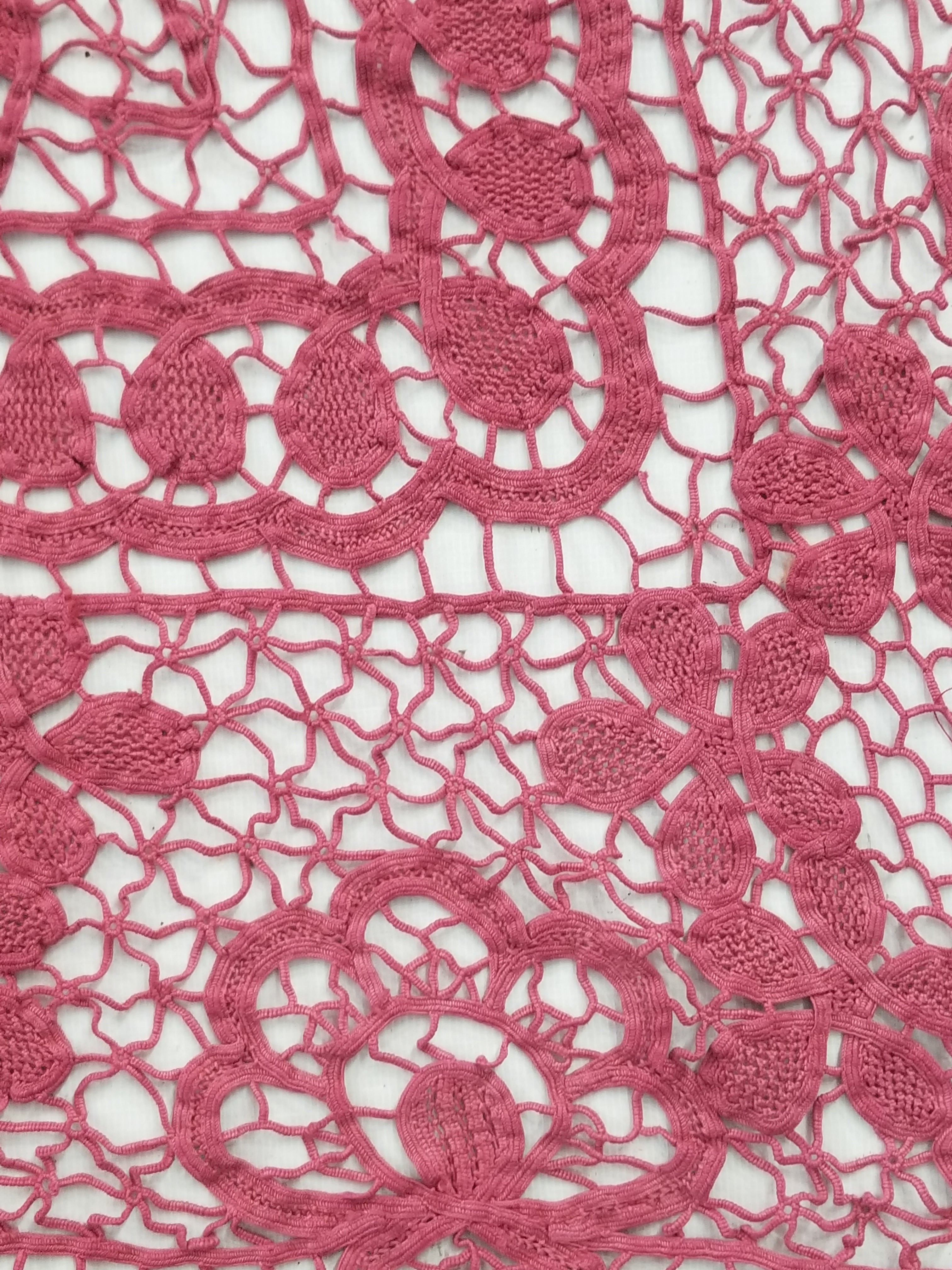 Vintage Italian Point De Venice Needle Lace Tablecloth 235x205cm