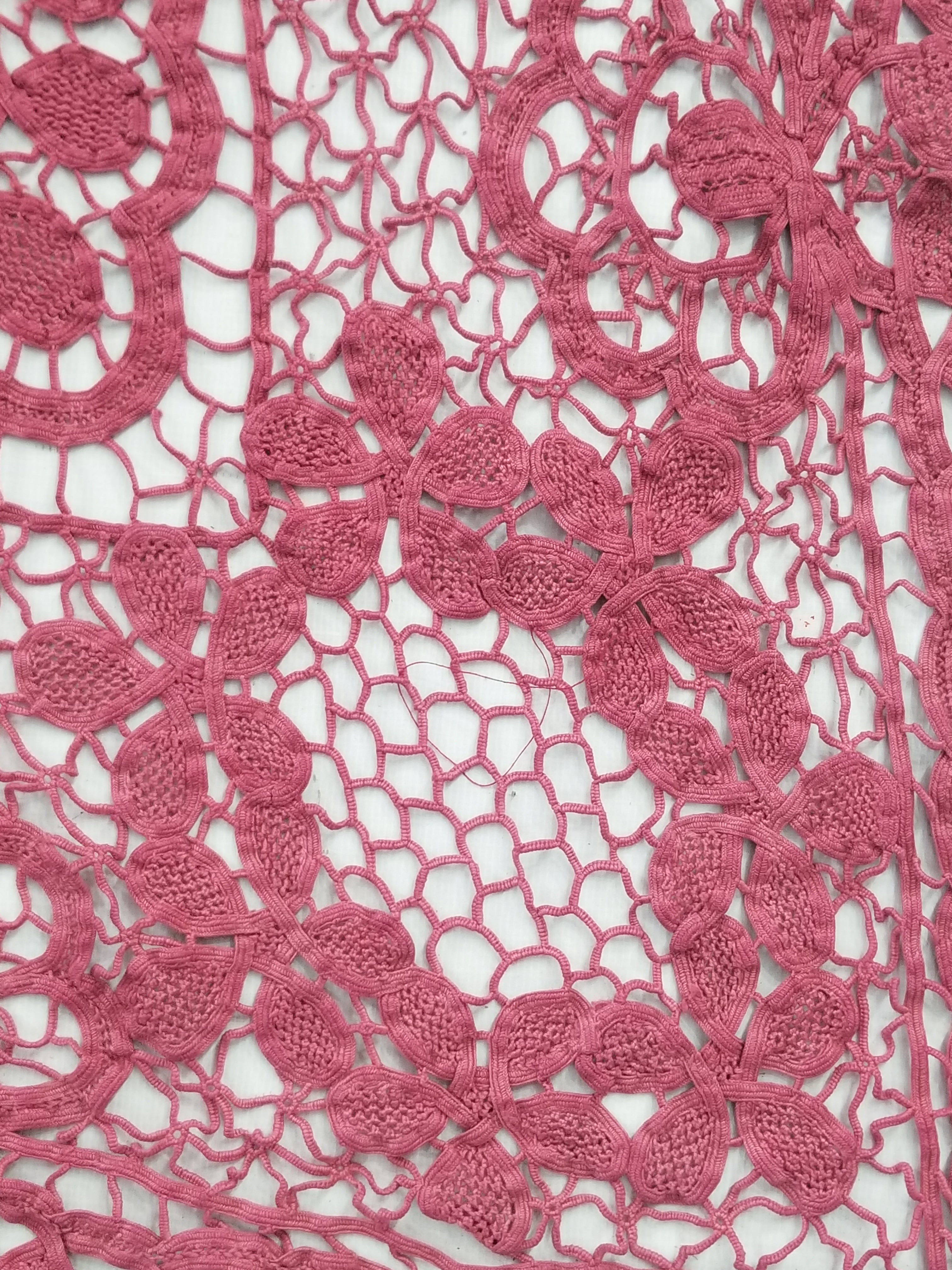 Vintage Italian Point De Venice Needle Lace Tablecloth 235x205cm