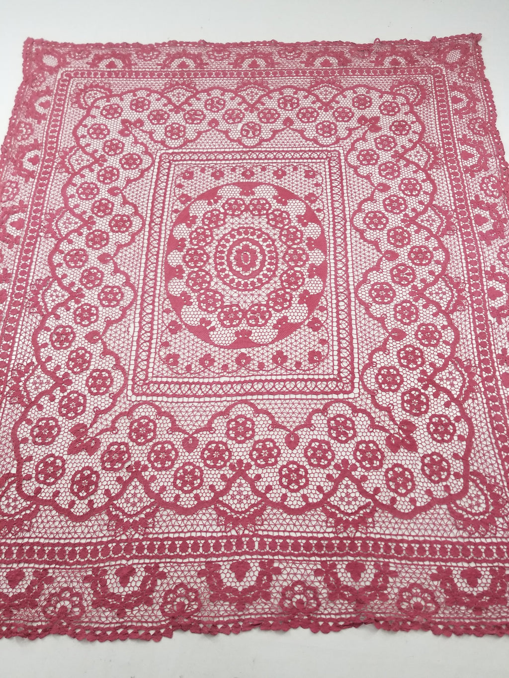 Vintage Italian Point De Venice Needle Lace Tablecloth 235x205cm