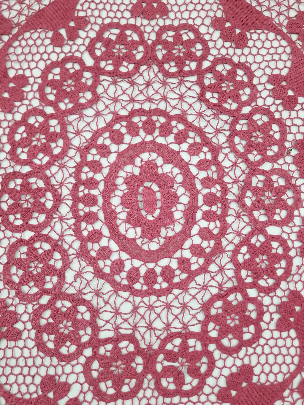 Vintage Italian Point De Venice Needle Lace Tablecloth 235x205cm