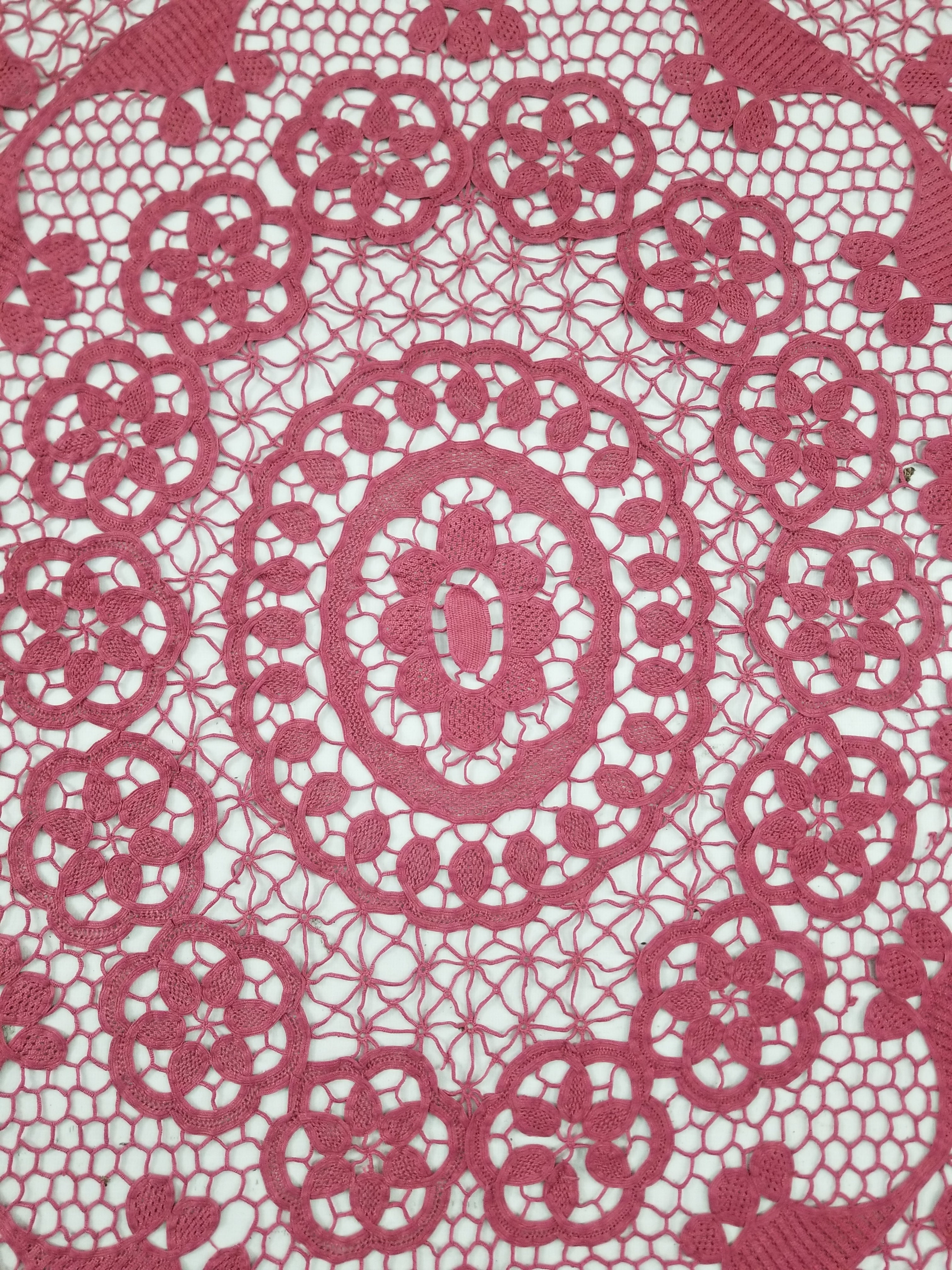 Vintage Italian Point De Venice Needle Lace Tablecloth 235x205cm