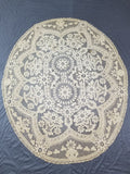 Vintage Italian Point De Venice Needle Lace Banquet Tablecloth 196x162c