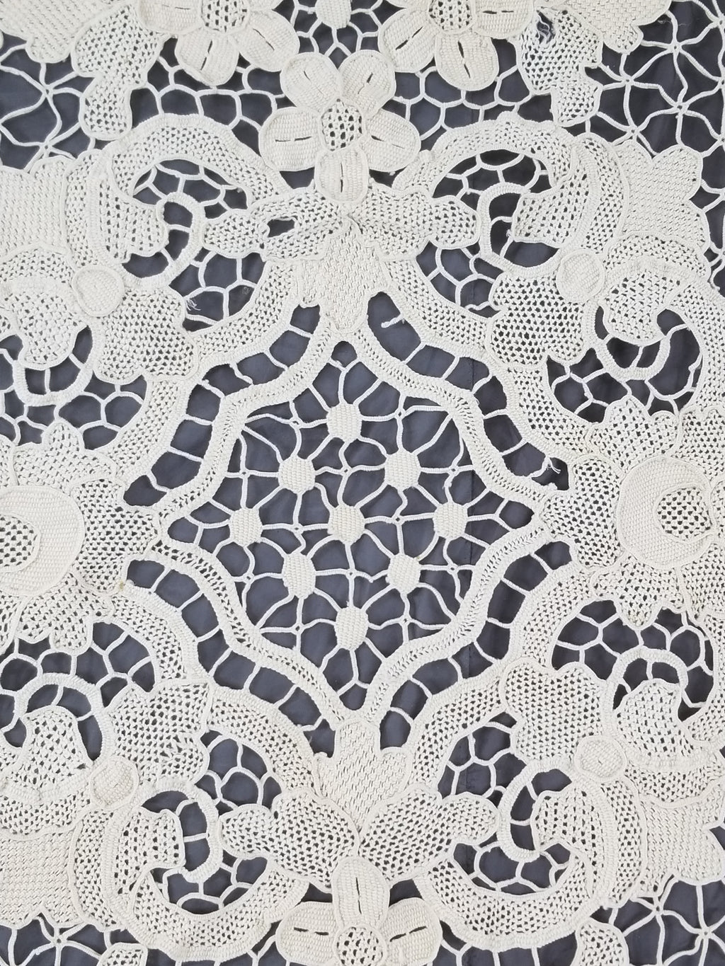 Vintage Italian Point De Venice Needle Lace Tablecloth 245x150cm