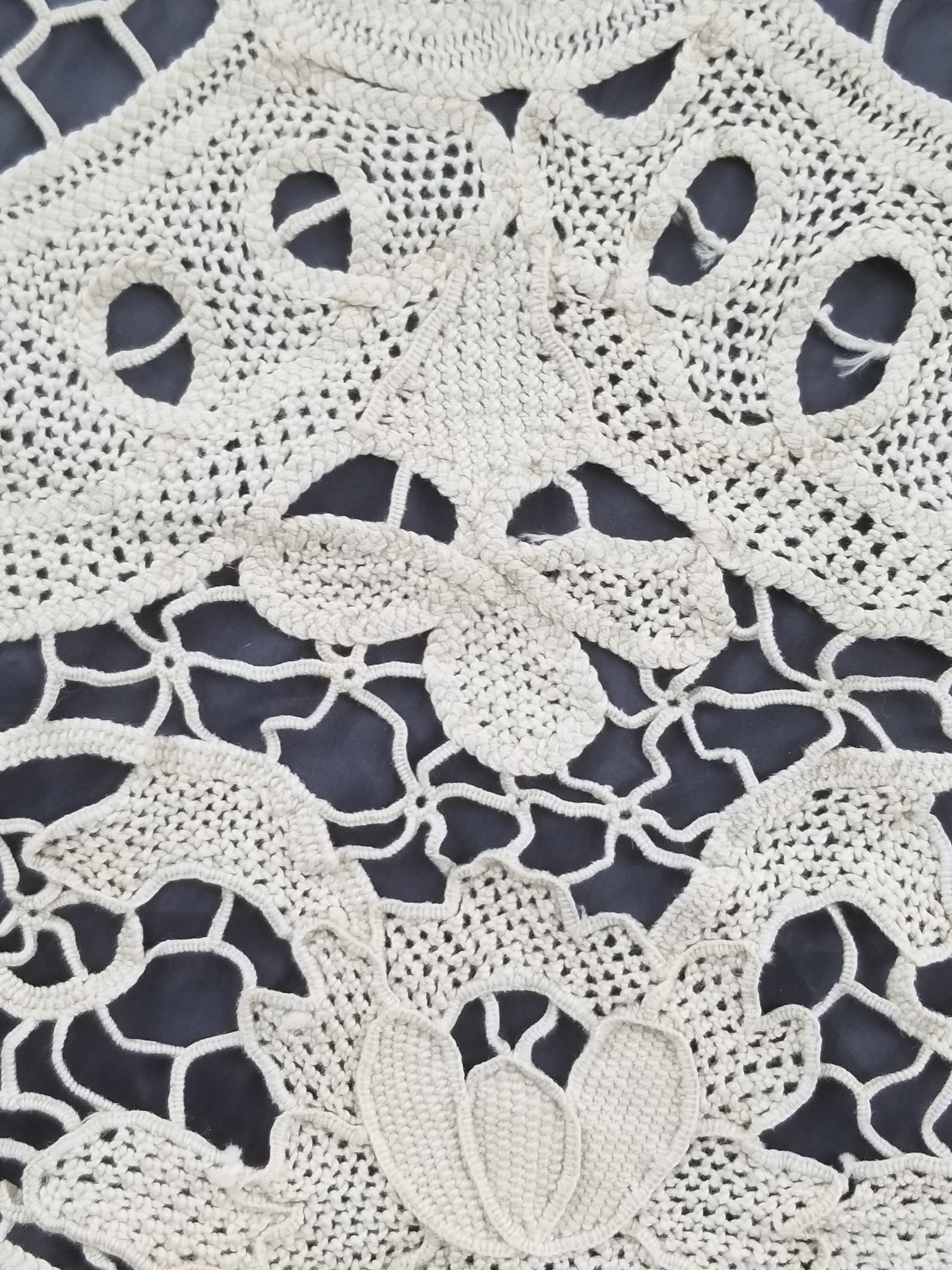 Vintage Italian Point De Venice Needle Lace Tablecloth 245x150cm