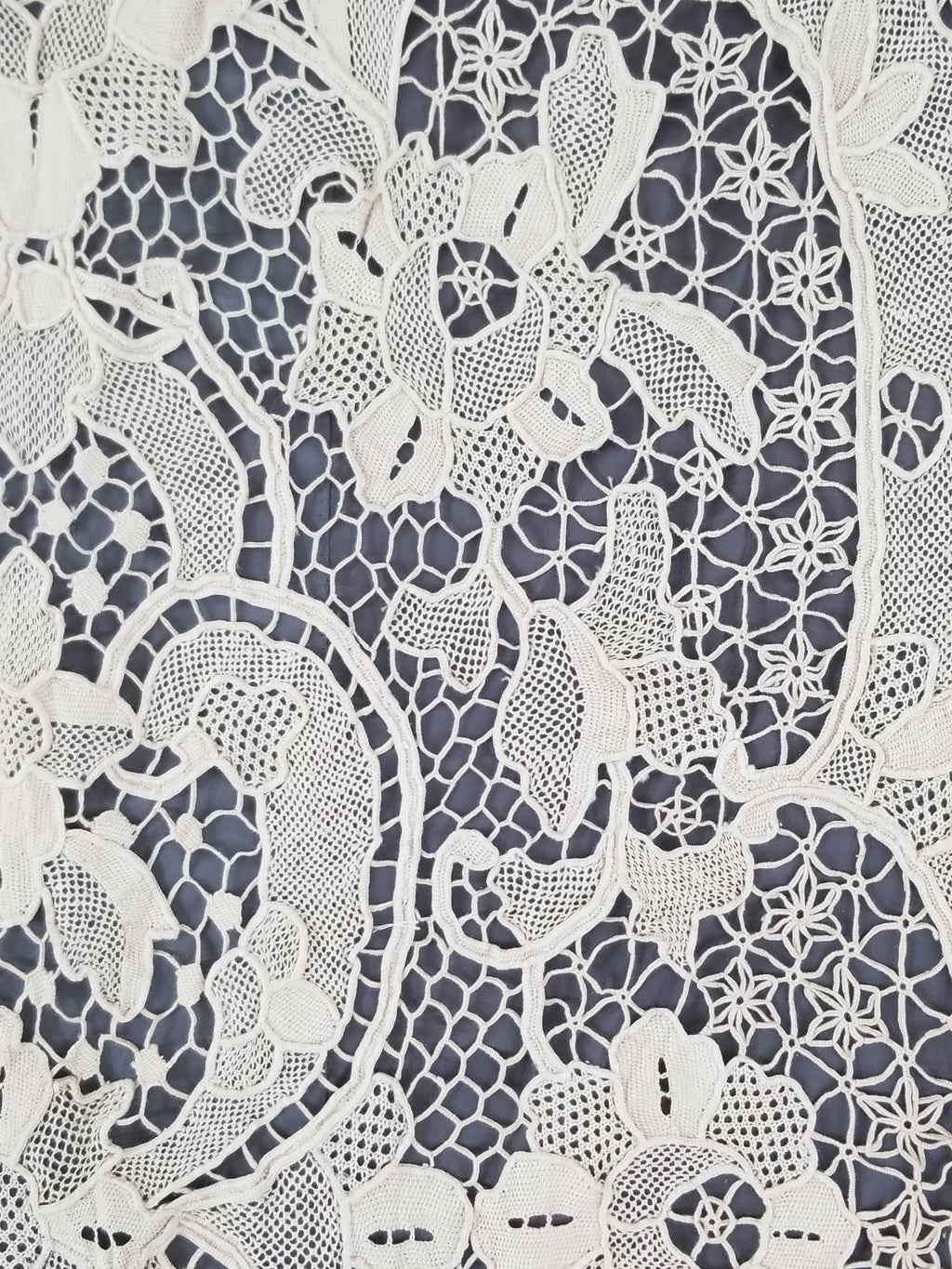 Vintage Italian Point De Venice Needle Lace Tablecloth 240x150cm